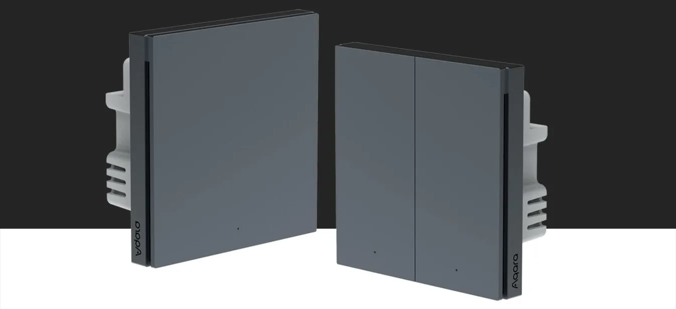 AQARA SMART WALL SWITCH H1 GREY (WITH NEUTRAL, DOUBLE ROCKER)