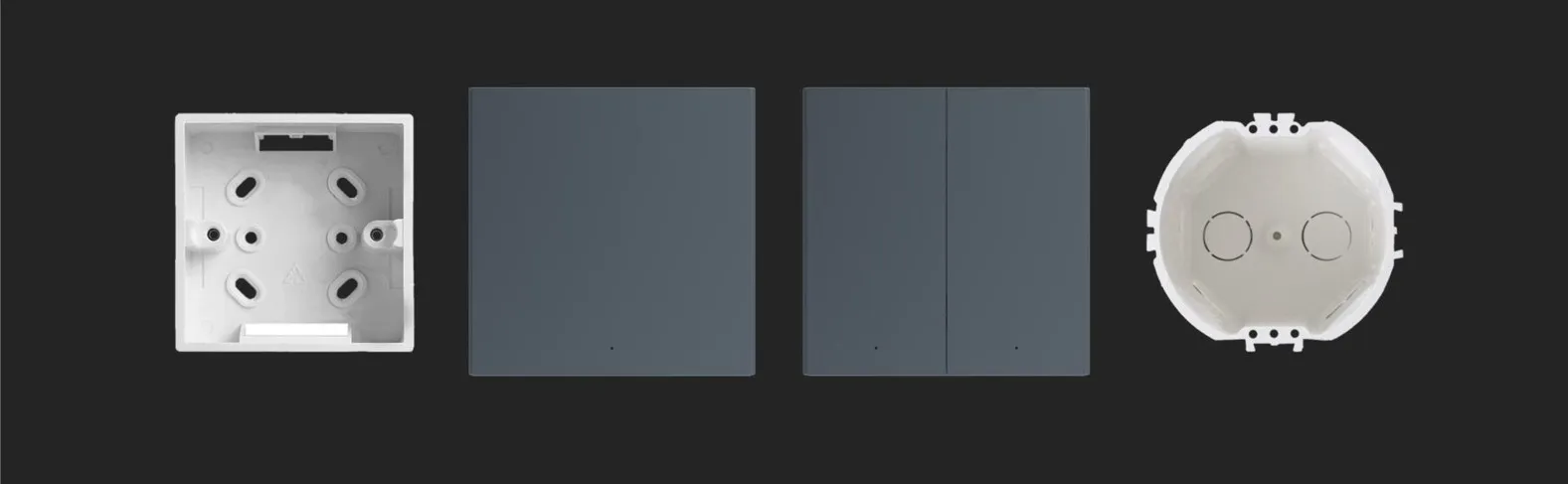 AQARA SMART WALL SWITCH H1 GREY (WITH NEUTRAL, DOUBLE ROCKER)