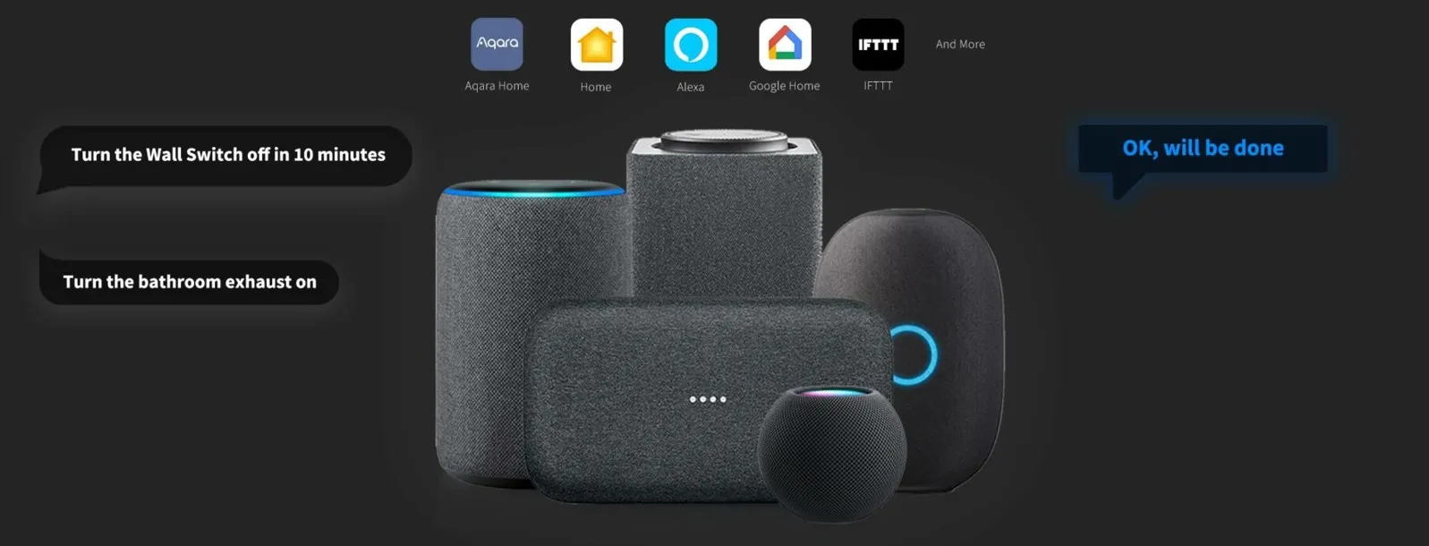 AQARA SMART WALL SWITCH H1 GREY (WITH NEUTRAL, DOUBLE ROCKER)