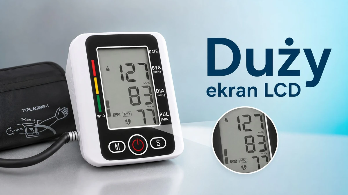 Duży ekran LCD ciśnieniomierza Extralink Smart Life K-69
