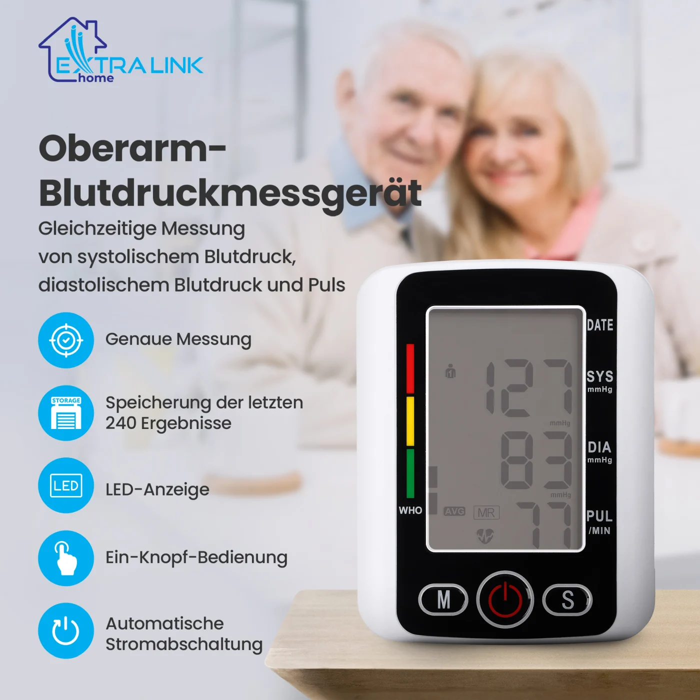 EXTRALINK SMART LIFE BLUTDRUCKMESSGER&Auml;T K-69 SCHWARZ
