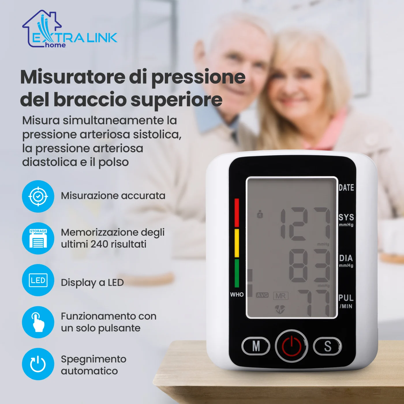 MISURATORE DI PRESSIONE EXTRALINK SMART LIFE K-69 NERO