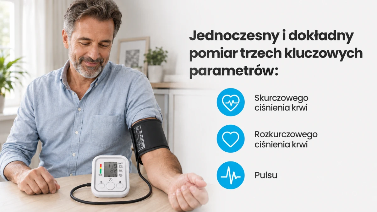 Pomiar ciśnienia skurczowego, rozkurczowego i pulsu ciśnieniomierzem Extralink K-4S