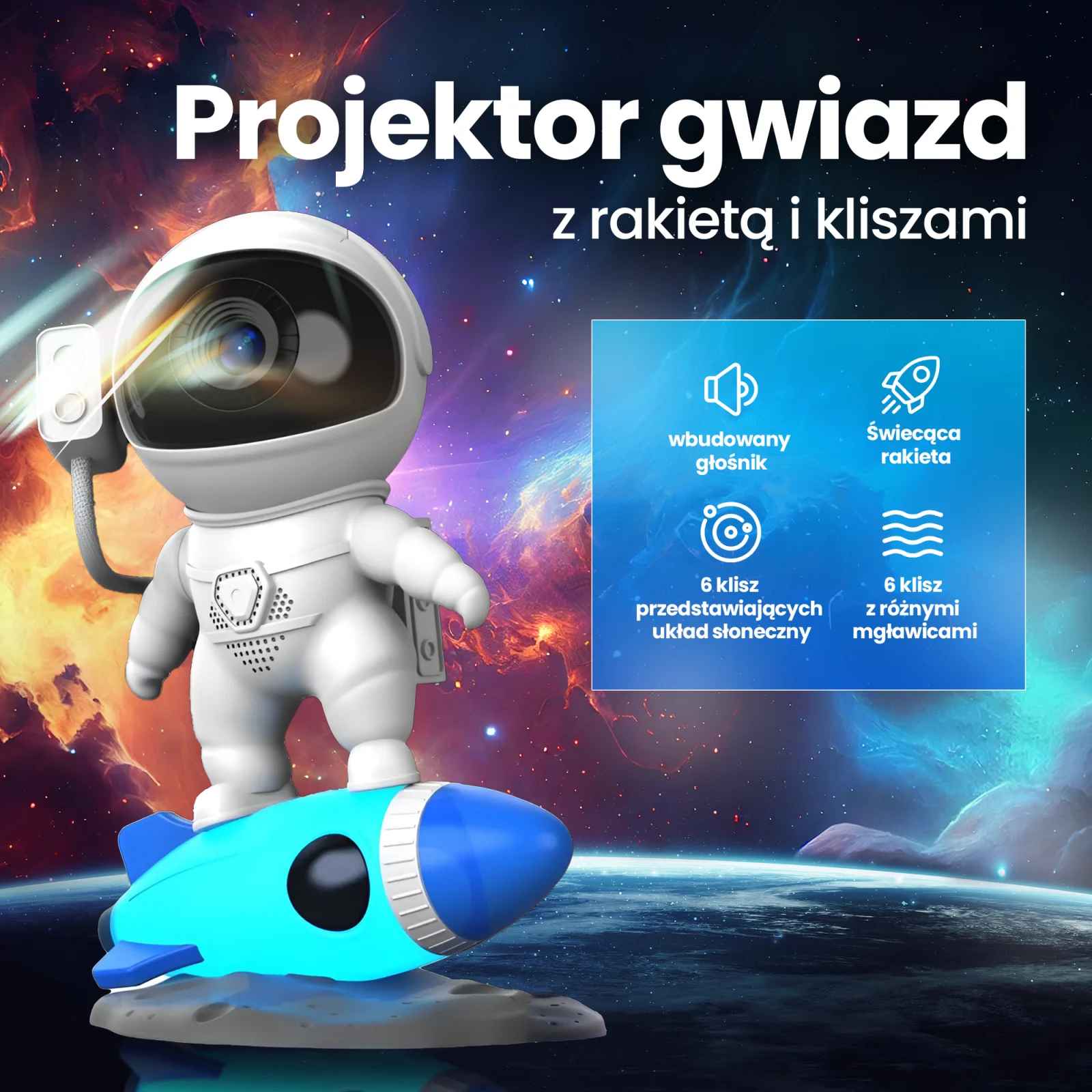 EXTRALINK HOME COHETE ASTRONAUTA PROYECTOR ESTRELLA 07