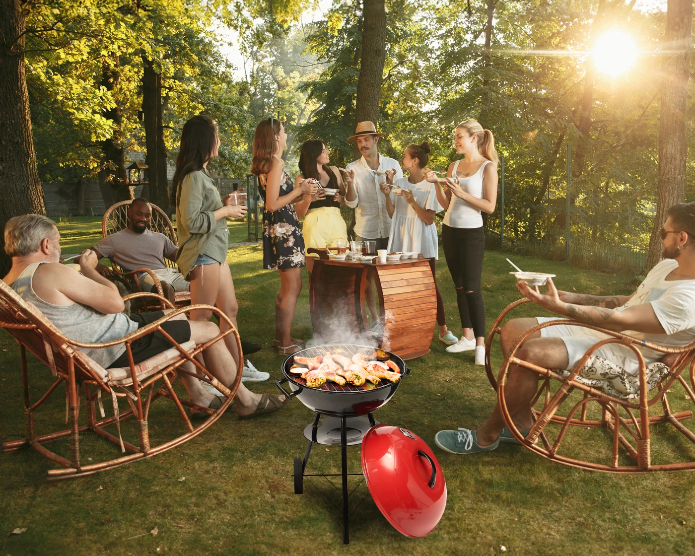 EXTRALINK HOME RUNDER GRILL AUF RÄDERN GL-603