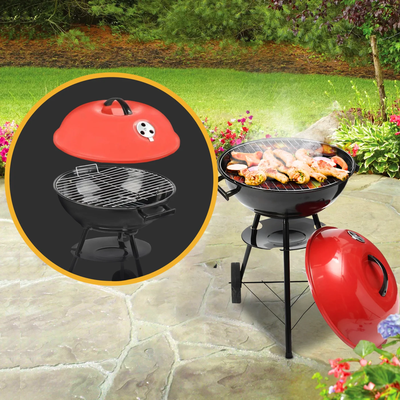 EXTRALINK HOME RUNDER GRILL AUF RÄDERN GL-603