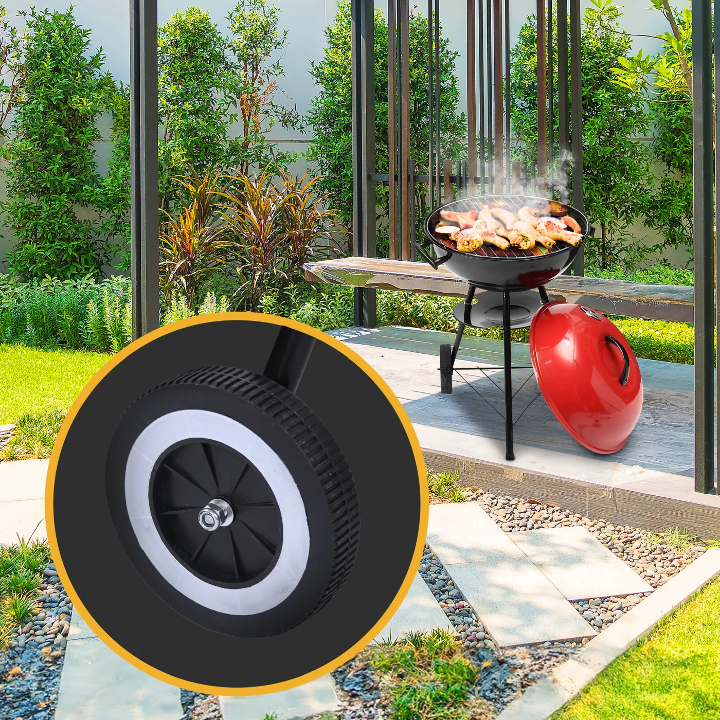 EXTRALINK HOME RUNDER GRILL AUF RÄDERN GL-603