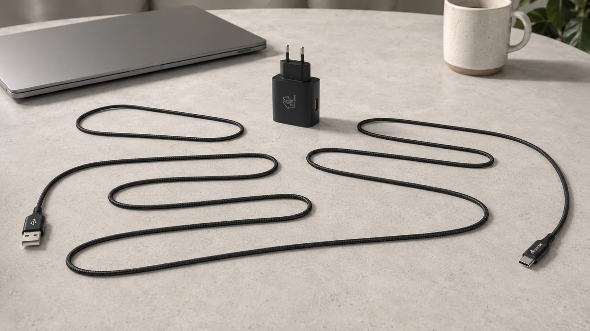 Cargador de red de 12 W y cable USB-A a USB-C Extralink