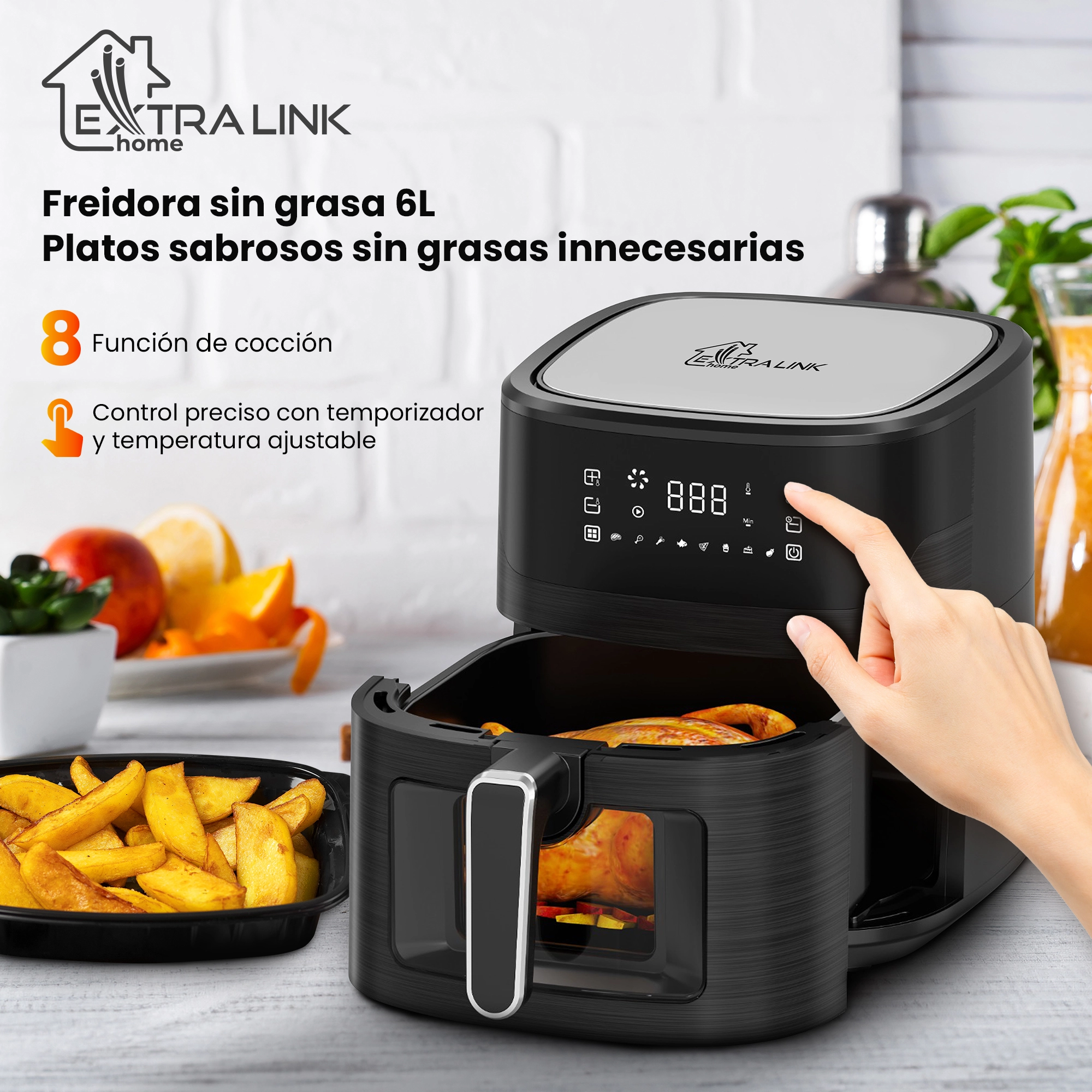 FREIDORA DE AIRE EXTRALINK HOME 6.5L EU SJ-650