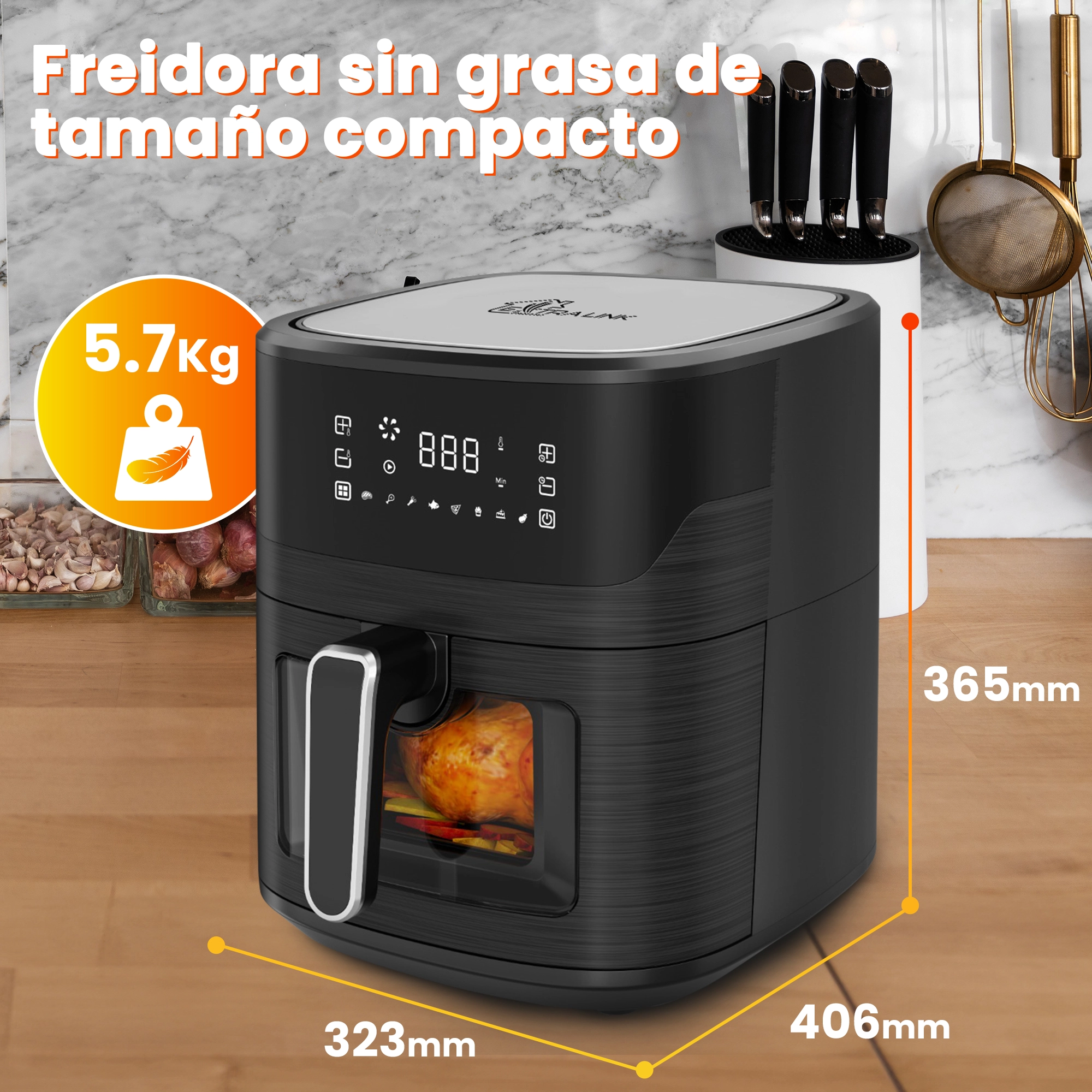 FREIDORA DE AIRE EXTRALINK HOME 6.5L EU SJ-650