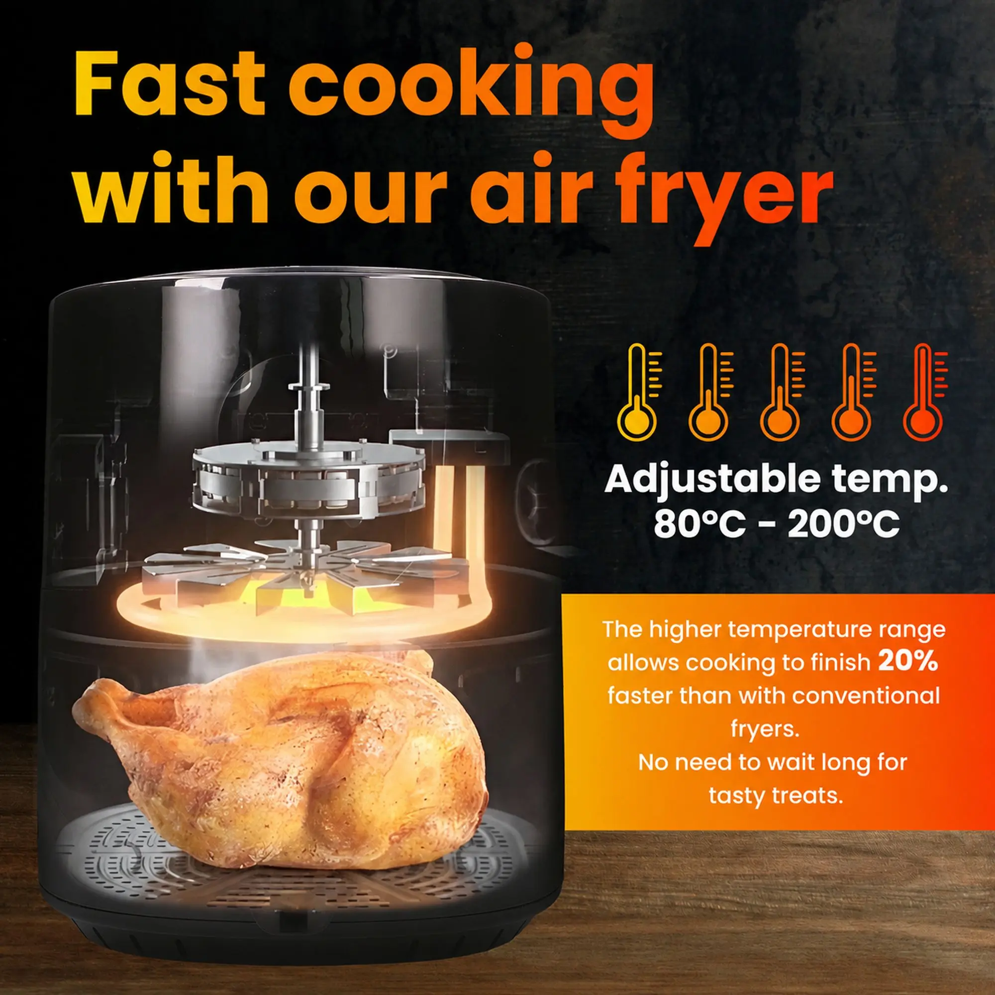 Extralink SJ-400 air fryer with 1300 W power