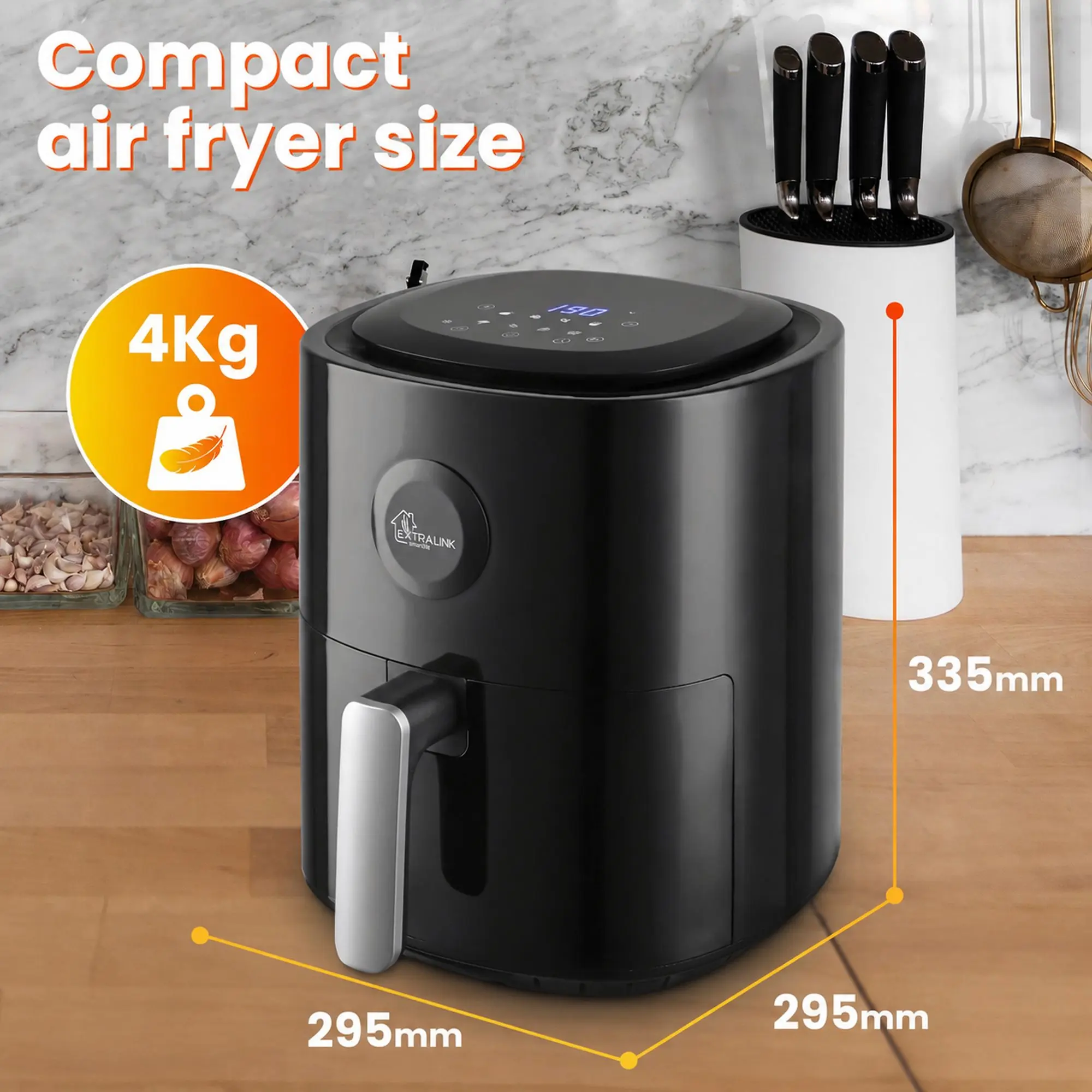 Touch control panel and digital display of the Extralink SJ-400 air fryer
