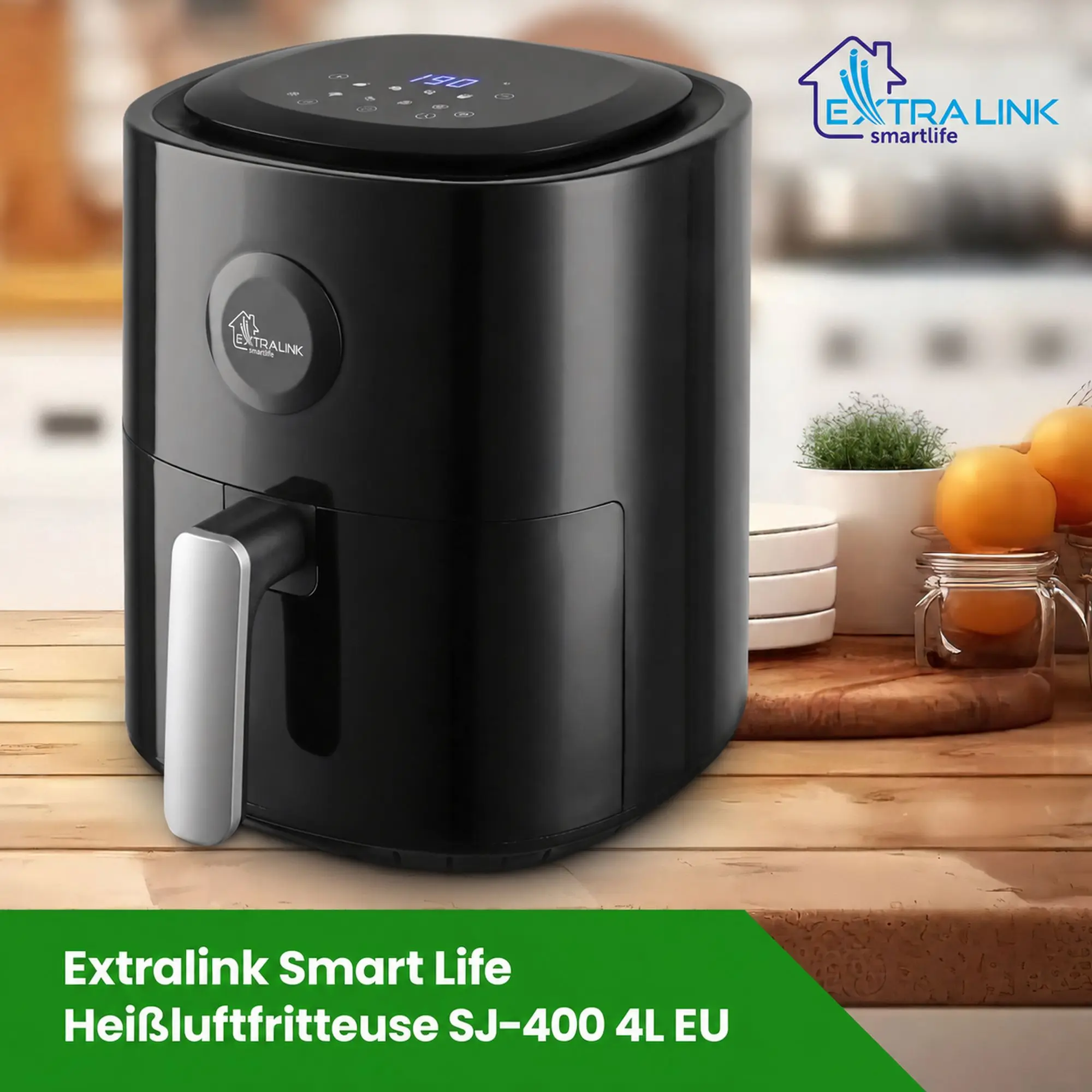 Touch-Bedienfeld und digitales Display der Extralink SJ-400 Fritteuse