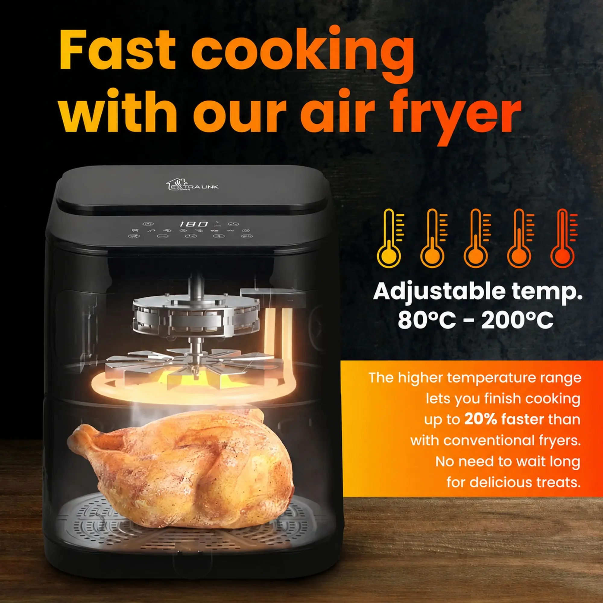 EXTRALINK HOME AIR FRYER 5.2L EU SJ-520