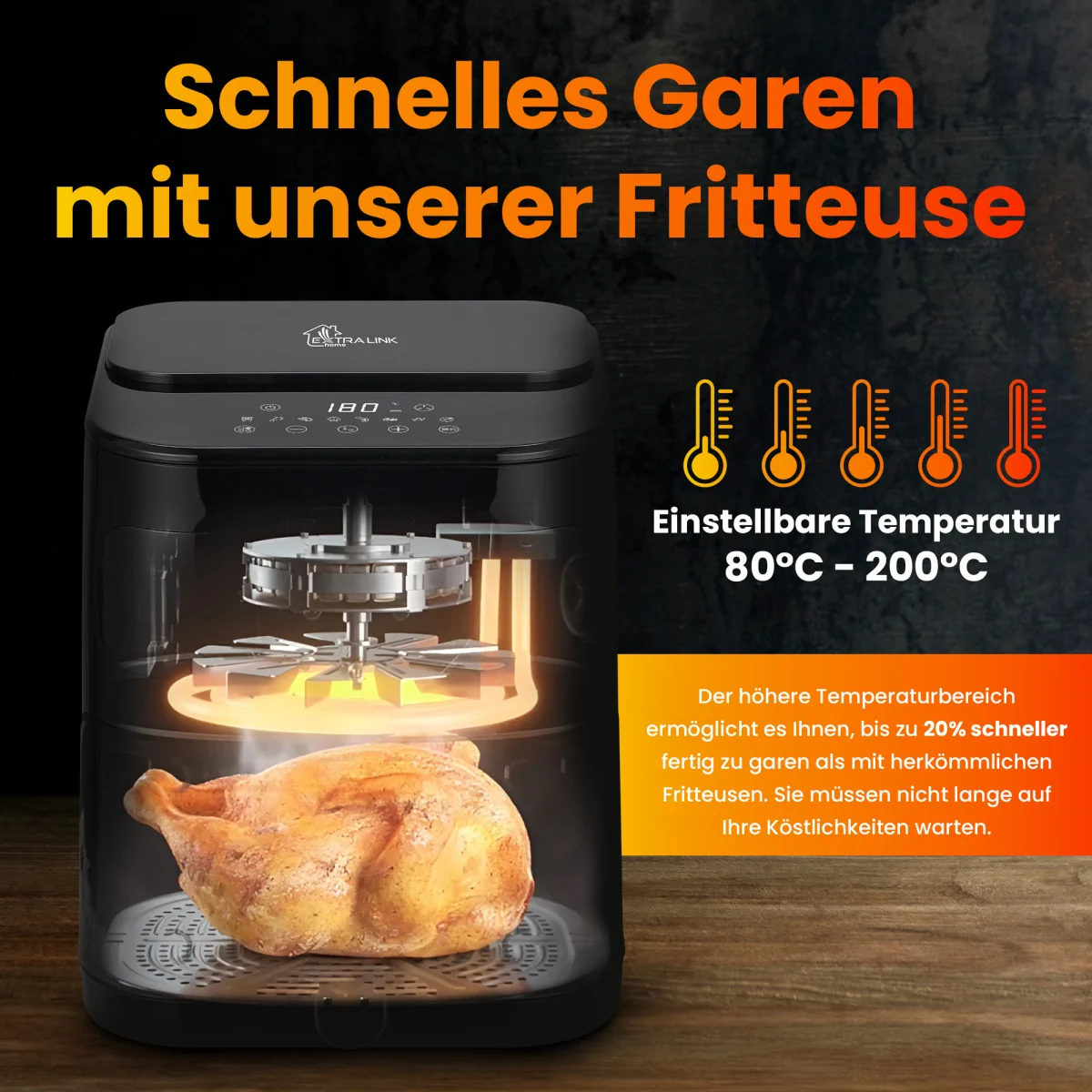 EXTRALINK HOME AIR FRYER 5.2L EU SJ-520