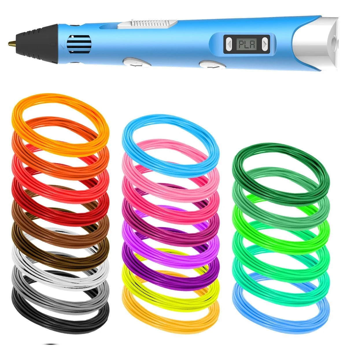 CARRELLO DI FILAMENTI PLA PER STAMPANTE 3D LUNGO 100m 20x 5m 100m