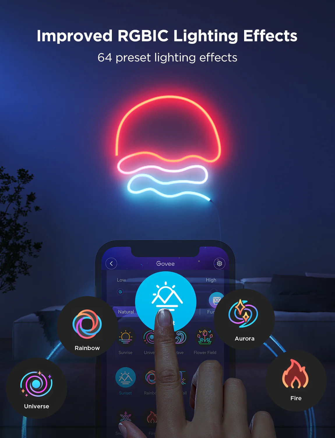 GOVEE 3M NEON PRÉ-INSTALADO TIRA DE LUZ BRANCA