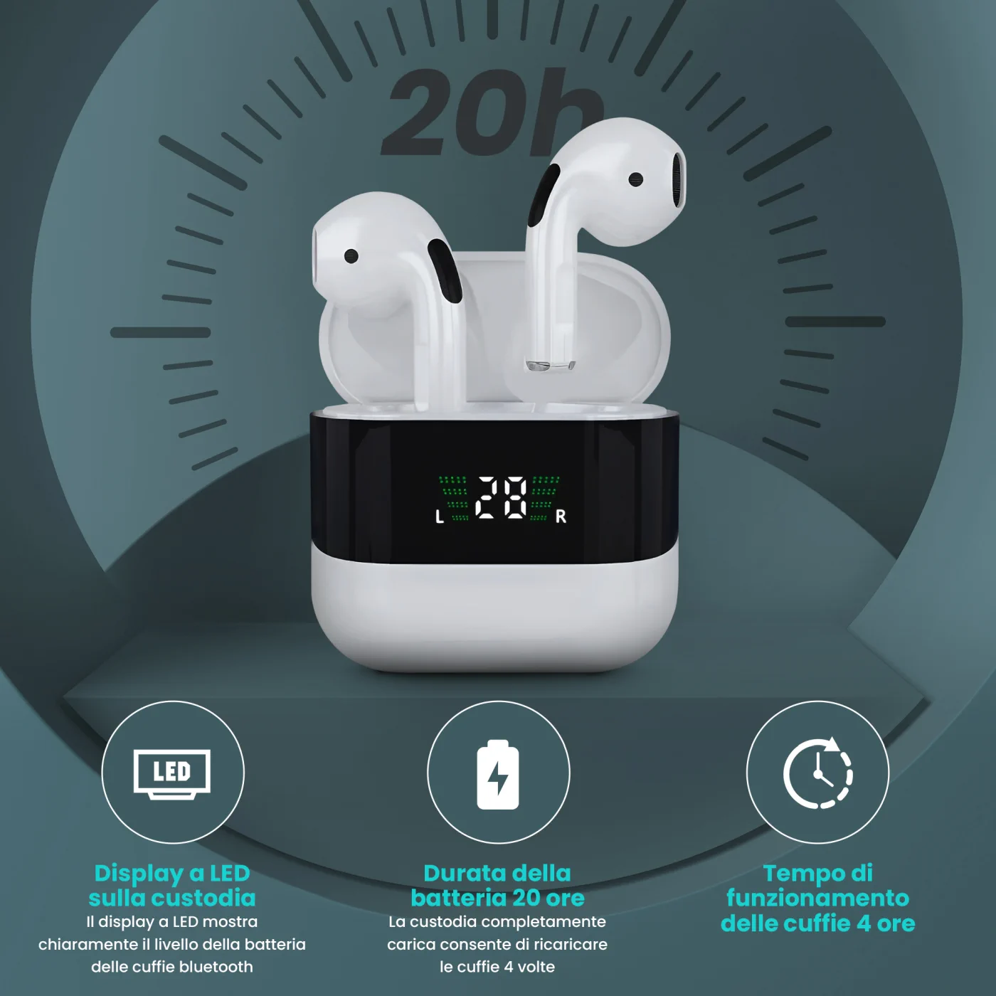 CUFFIE EXTRALINK LIFESTYLE EVOSOUND V1.0 BIANCO