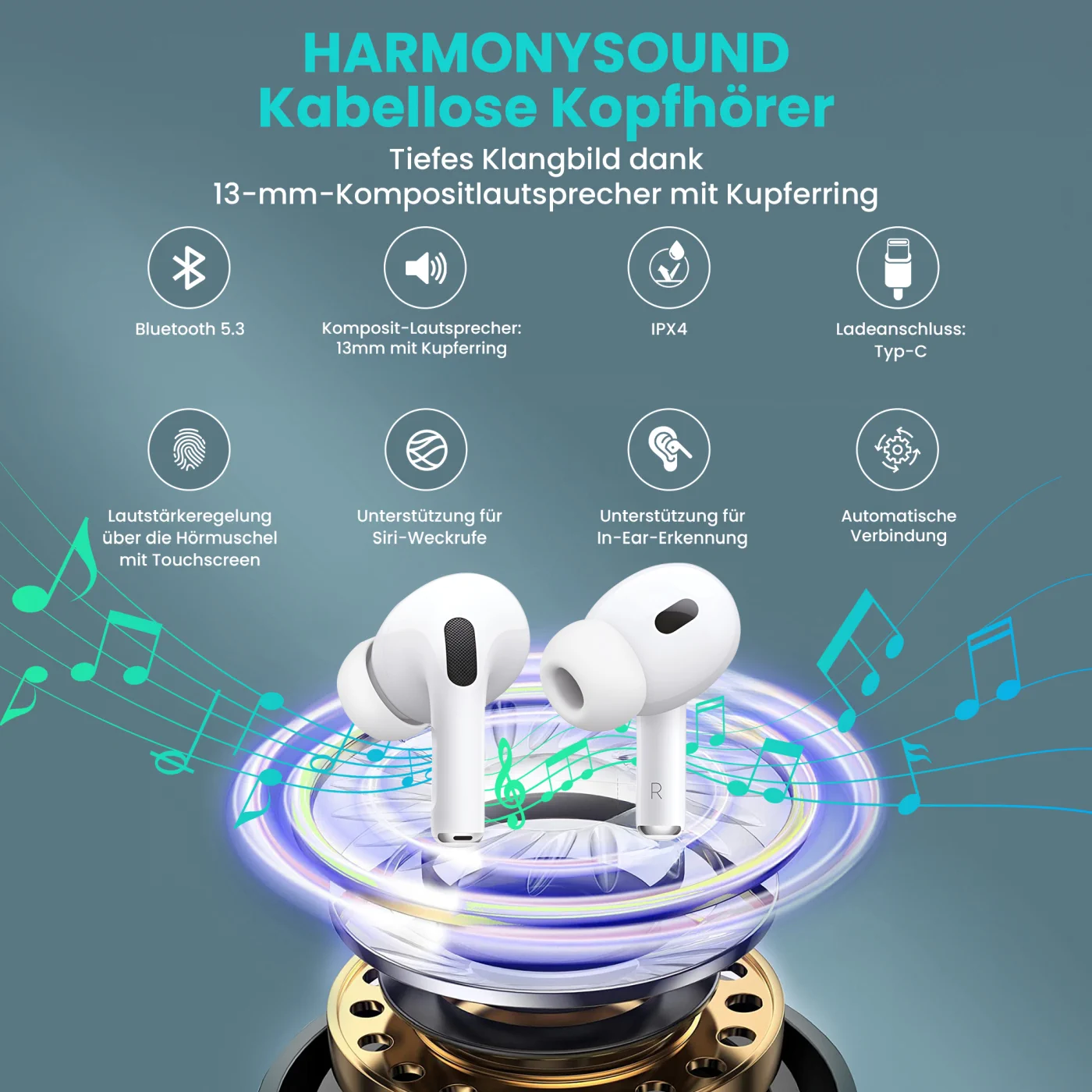 EXTRALINK LIFESTYLE KOPFHÖRER HARMONYSOUND V1.0 WEISS