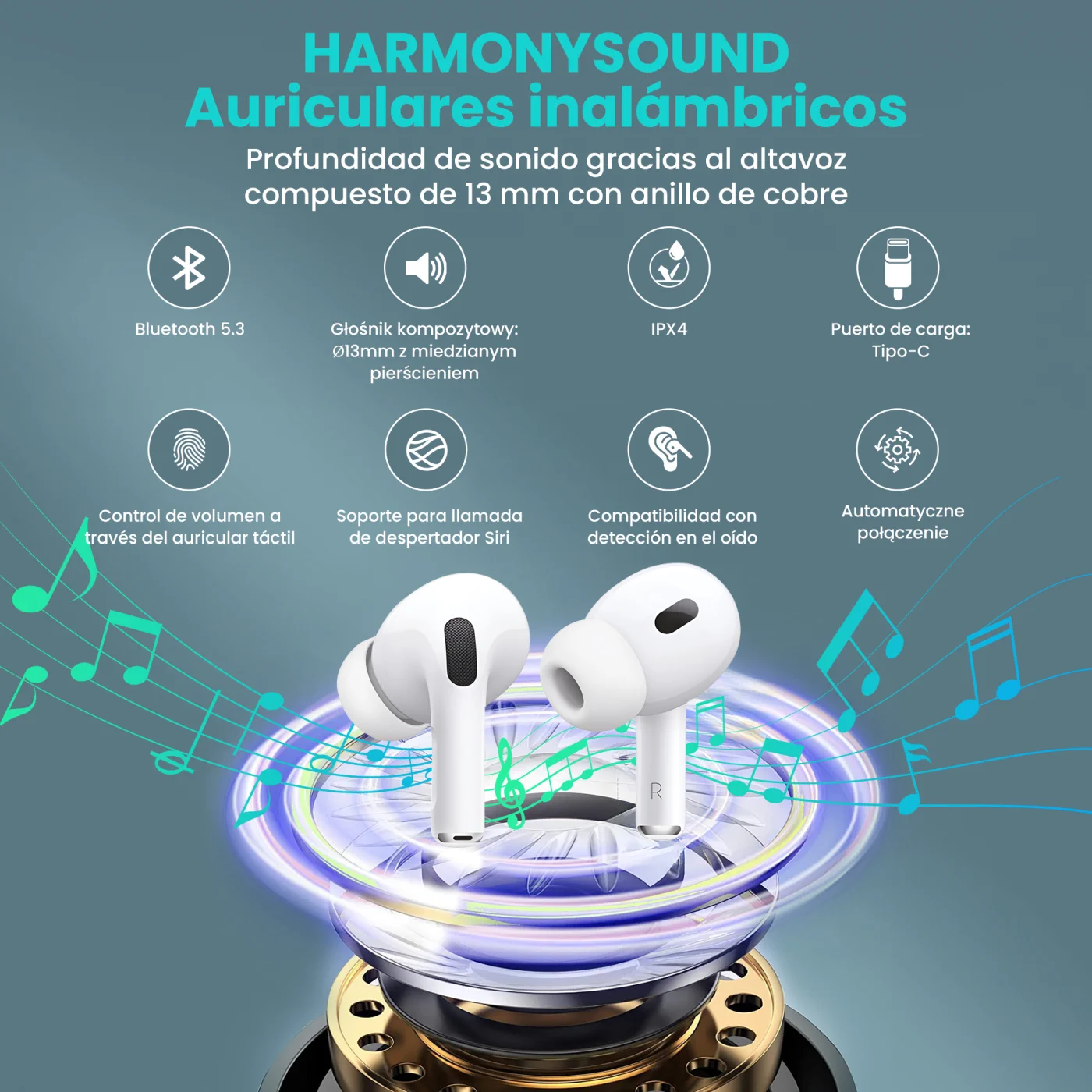 AURICULARES EXTRALINK LIFESTYLE HARMONYSOUND V1.0 BLANCO