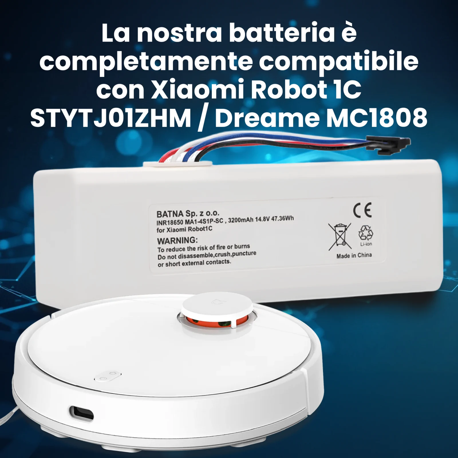 batteria per xiaomi robot 1c sotto xiaomi robot 1c pulizia robot