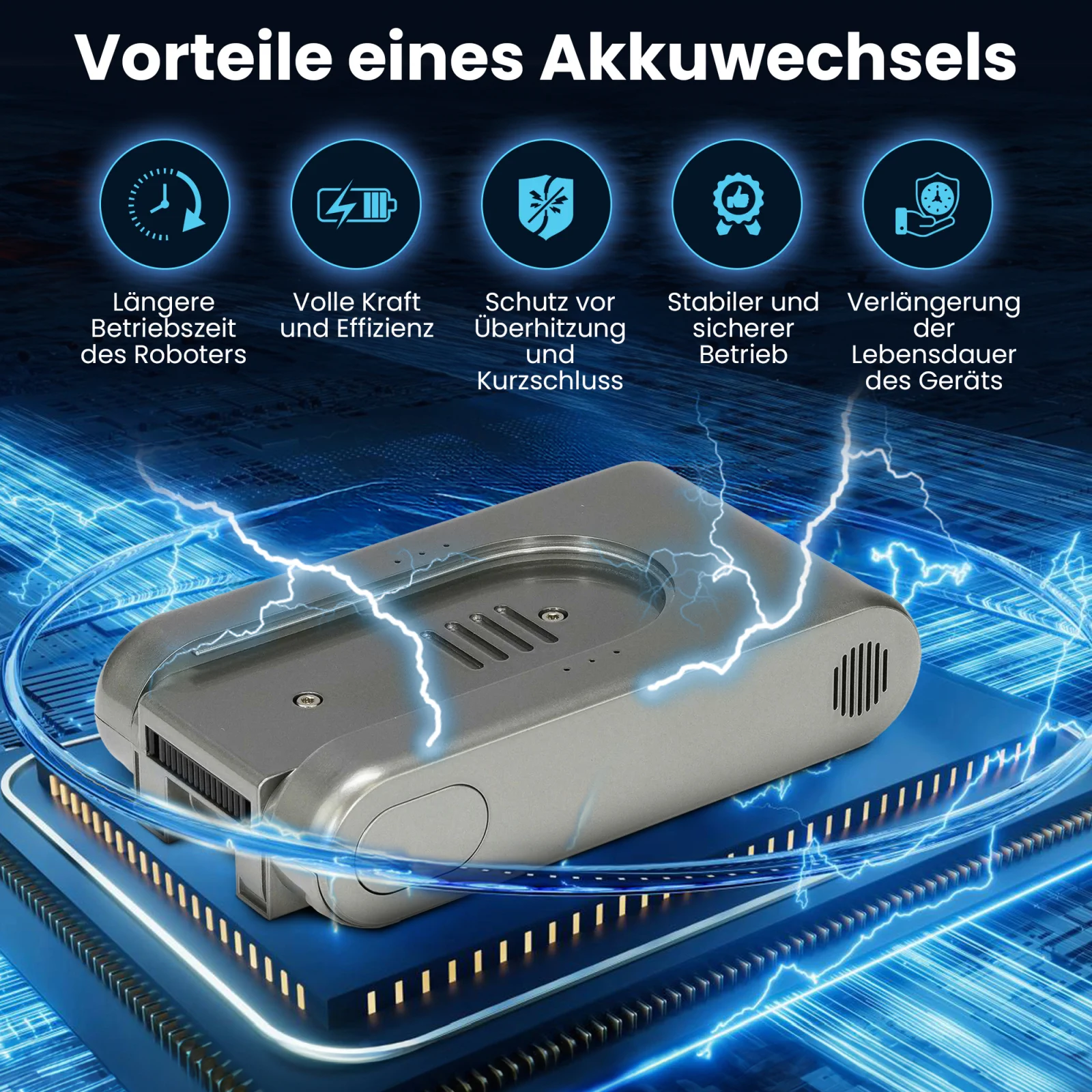 batterie für dreame t20 staubsauger, hintergrundvisualisierung mit mikroprozessor