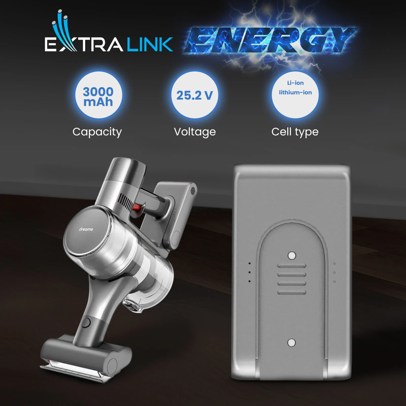 mano izquierda hoover dreame t20, mano derecha batería gris para dreame t20