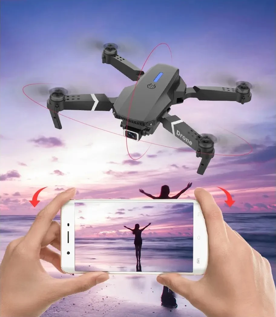 E88 PRO DRONE + 3 PİL + KAPAK