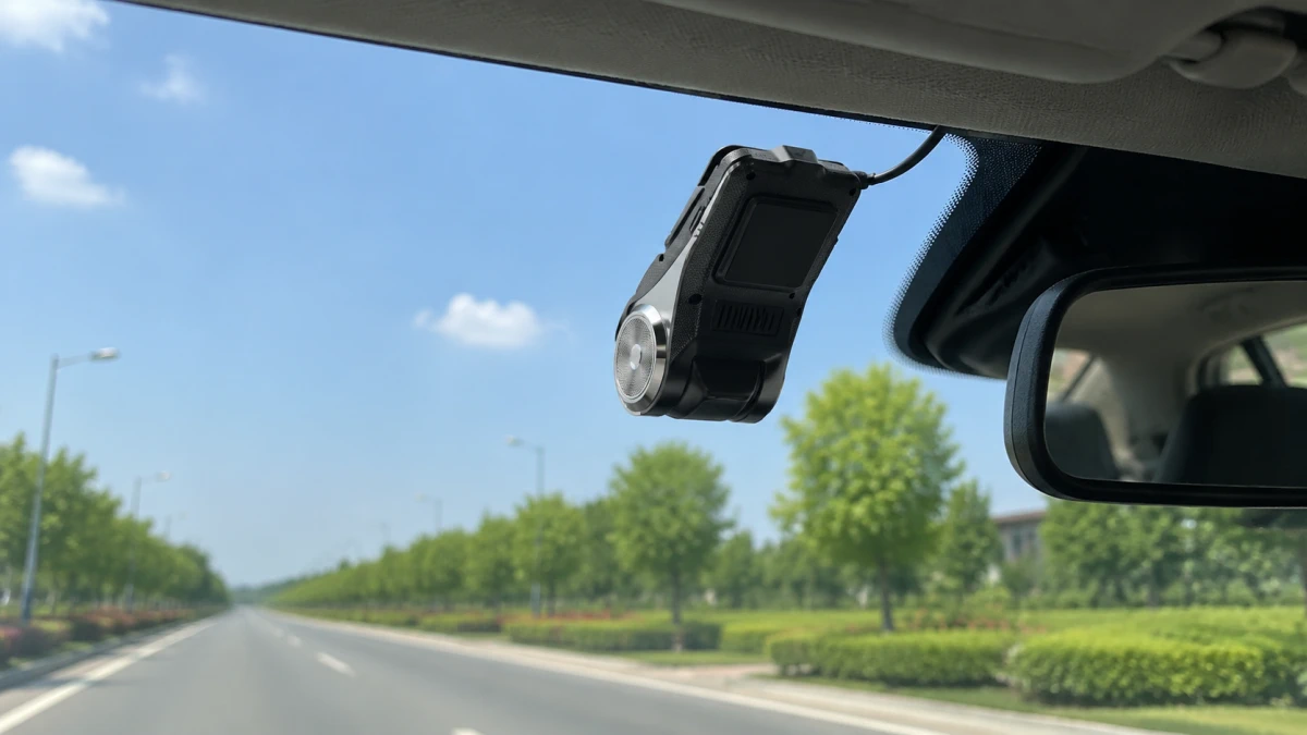 C&acirc;mara Extralink Lifestyle Dash Cam a gravar a estrada durante a condu&ccedil;&atilde;o do autom&oacute;vel