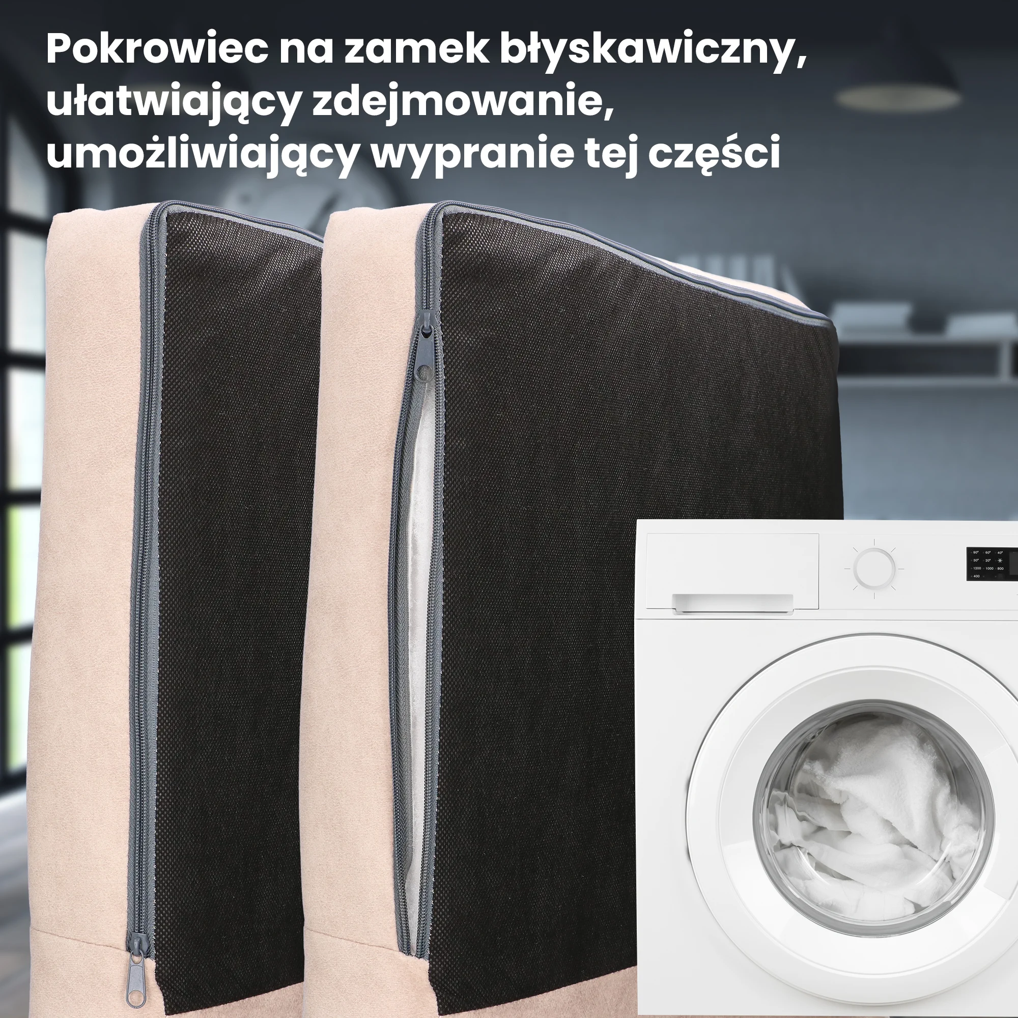 FOTEL JANE Z PODNÓŻKIEM, beżowy