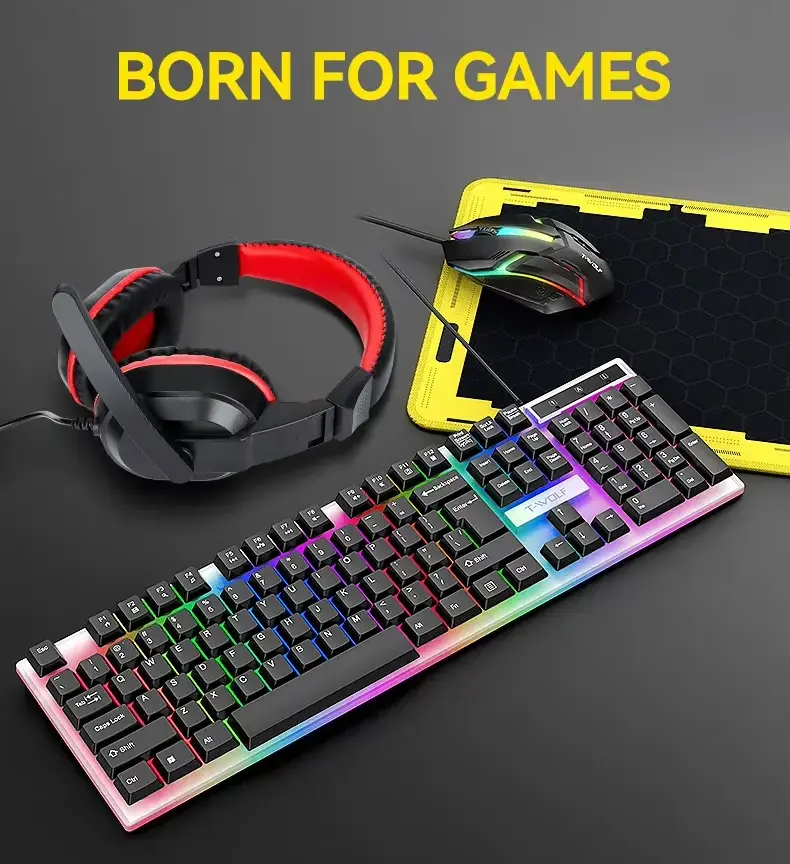 EXTRALINK GAMING SET TF240 4IN1 LED KEYBOARD+MOUSE+PAD+HEADSET