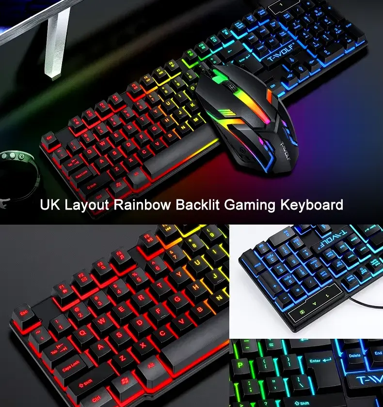 EXTRALINK HERNÍ SET TF850 5V1 LED KLÁVESNICE+MYŠ+PAD+NÁHLAVNÍ SOUPRAVA+REPRODUKTORY