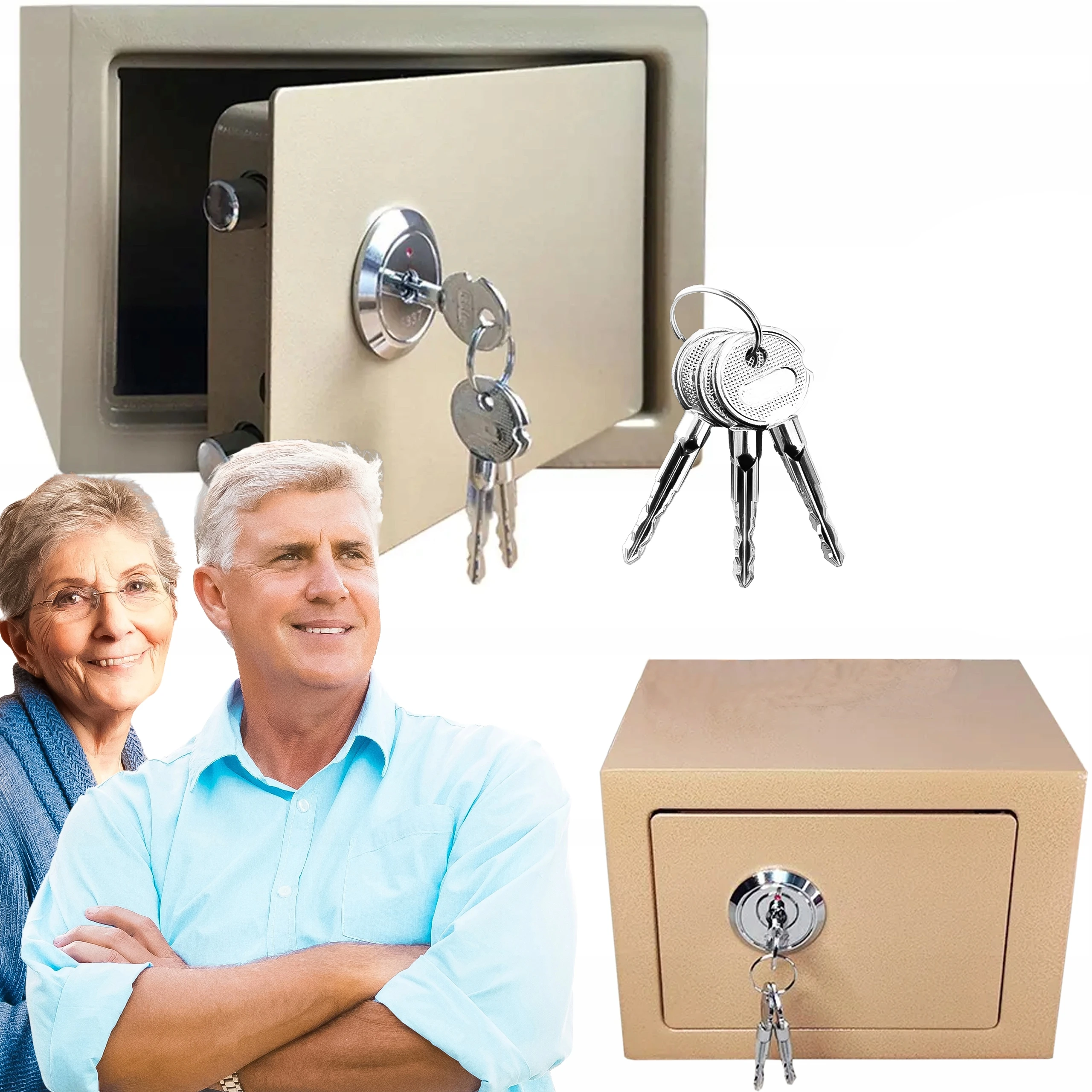 EXTRALINK CAJA FUERTE PARA EL HOGAR OFICINA CAJA FUERTE FUERTE CAJA FUERTE BLINDADA S-404-GOLD