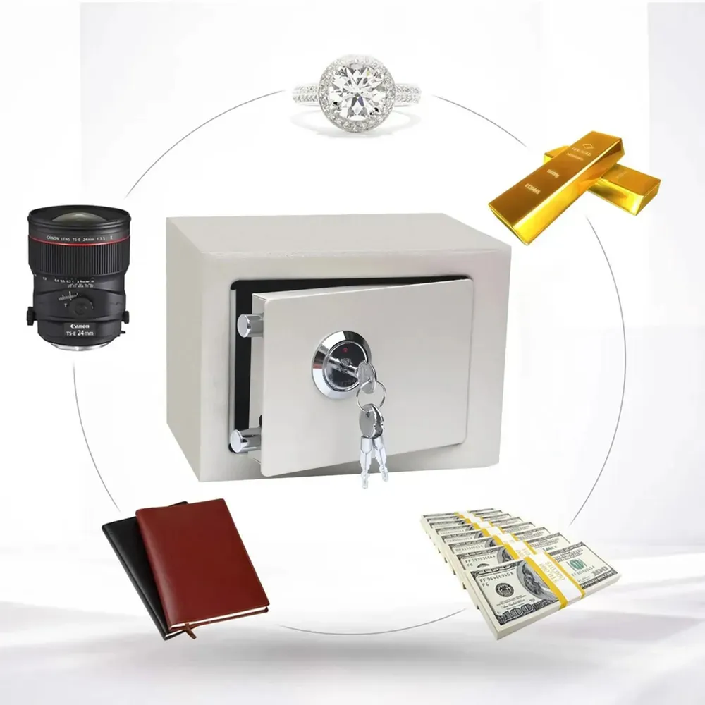 EXTRALINK HOME SEJF DOMOWY BIUROWY SKRYTKA NA KLUCZ MOCNY SOLIDNY KASA PANCERNA S-404-BIAŁY