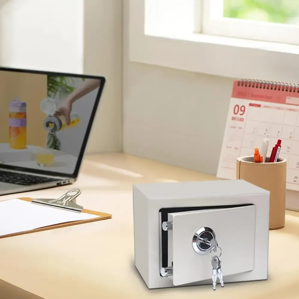 EXTRALINK HOME SEJF DOMOWY BIUROWY SKRYTKA NA KLUCZ MOCNY SOLIDNY KASA PANCERNA S-404-BIAŁY