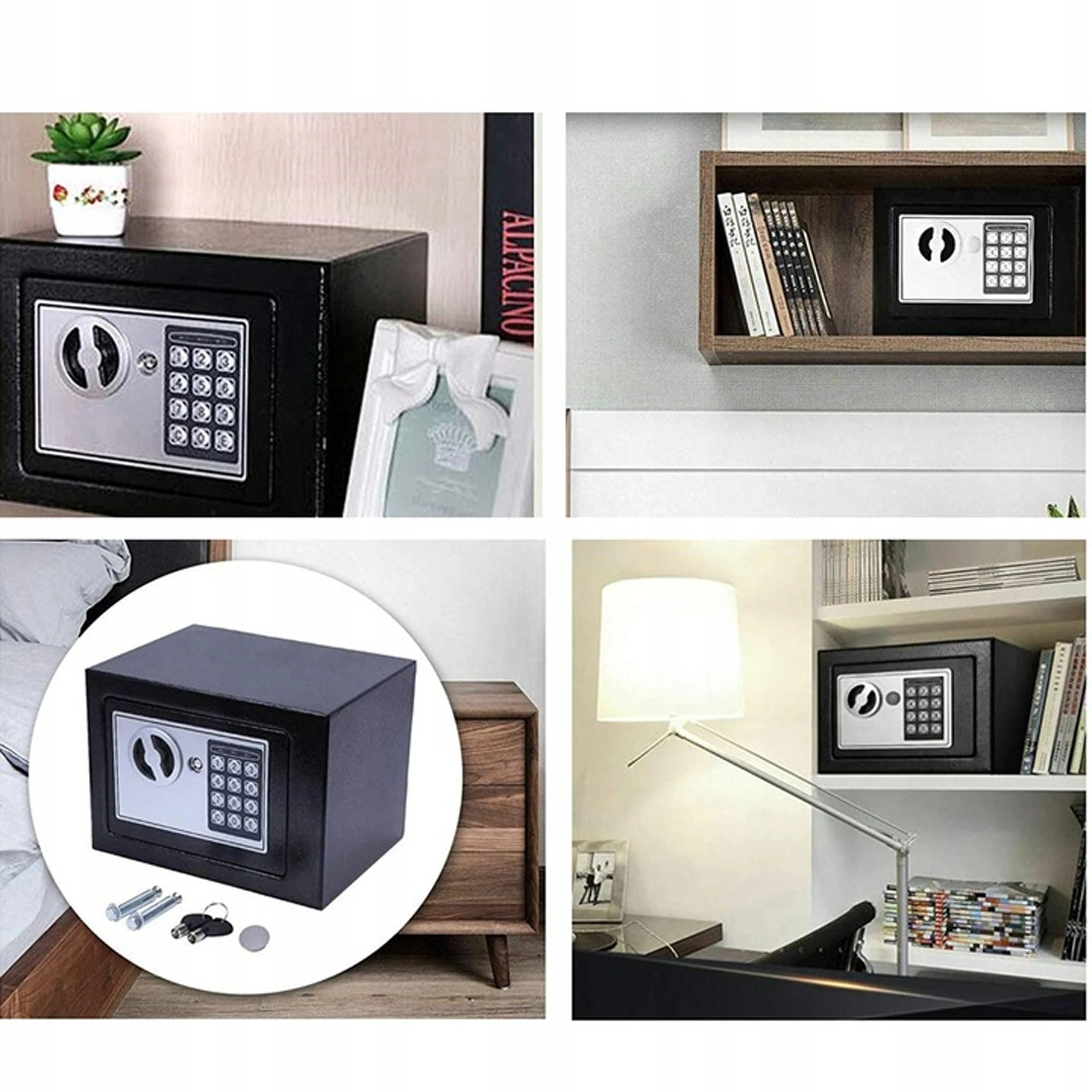 EXTRALINK CAJA FUERTE DOMÉSTICA CERRADURA ELECTRÓNICA CIFRADO DIGITAL CAJA BLINDADA LLAVES S-406