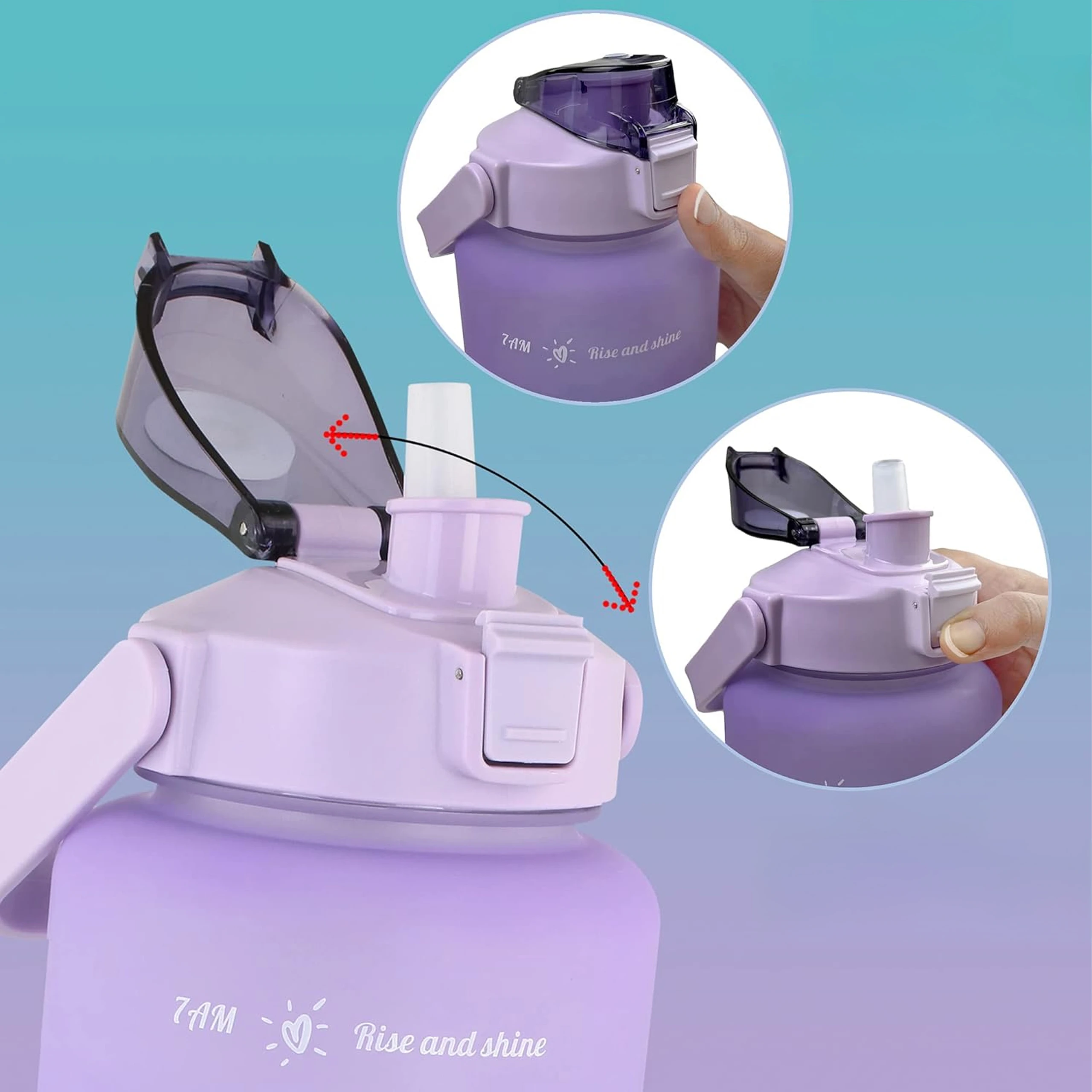 EXTRALINK BOTELLA DE AGUA MOTIVACIONAL 2000ML VERDE-MORADO BOTELLA-190