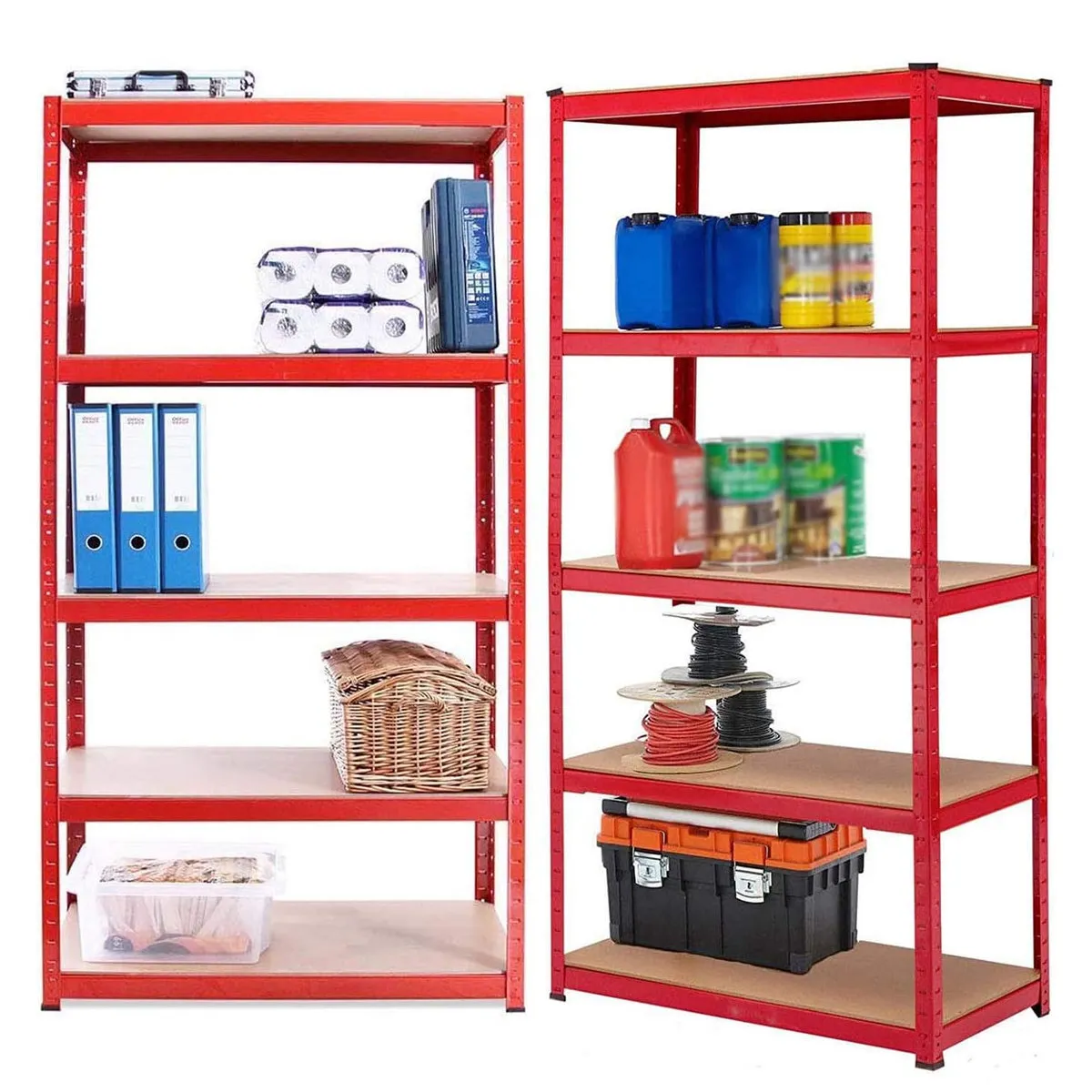 EXTRALINK REGAŁ MAGAZYNOWY METALOWY 180x90x40 CZERWONY