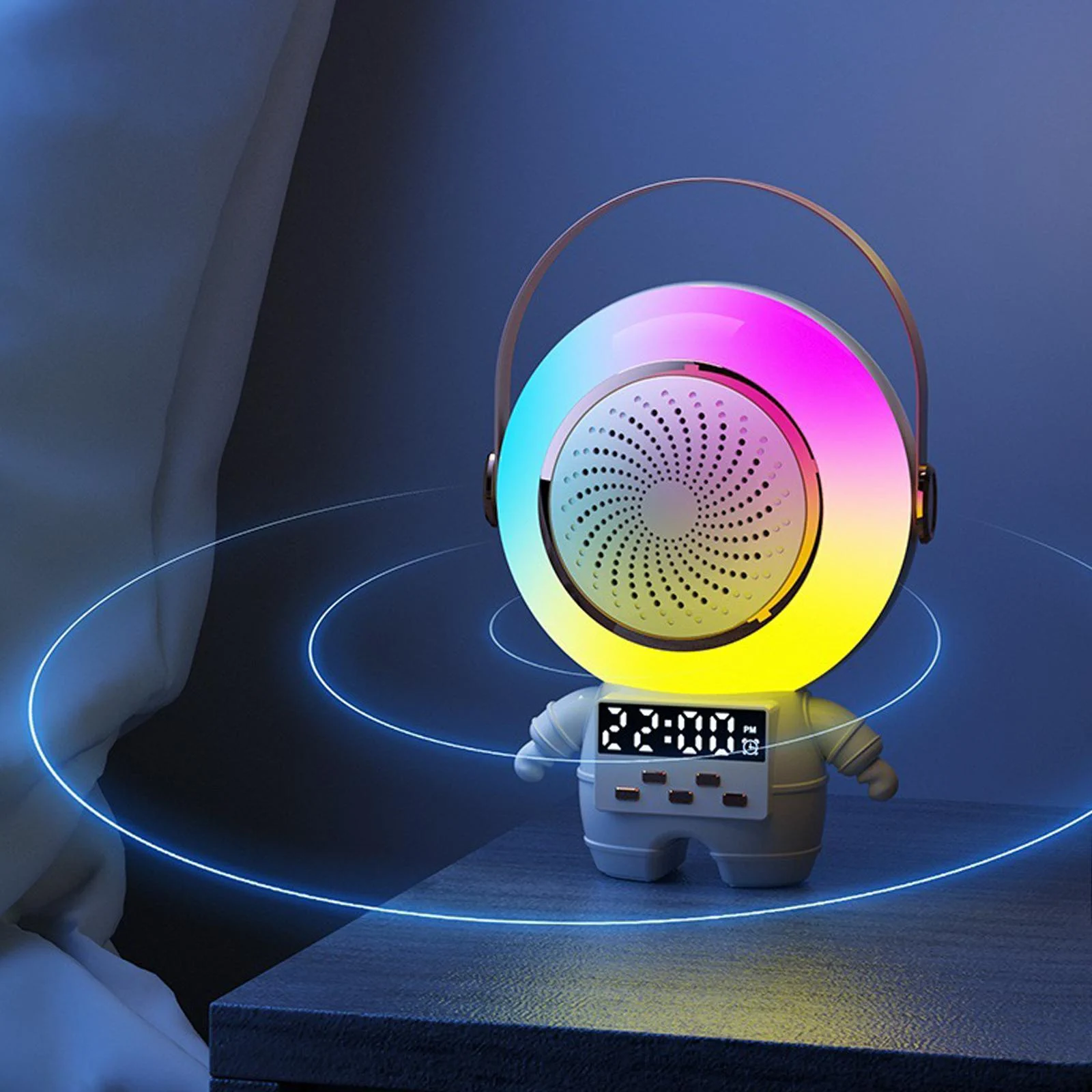 EXTRALINK KIDS ASTRO LED KARAOKE SPEAKER DUAL MICROPHONE WHITE