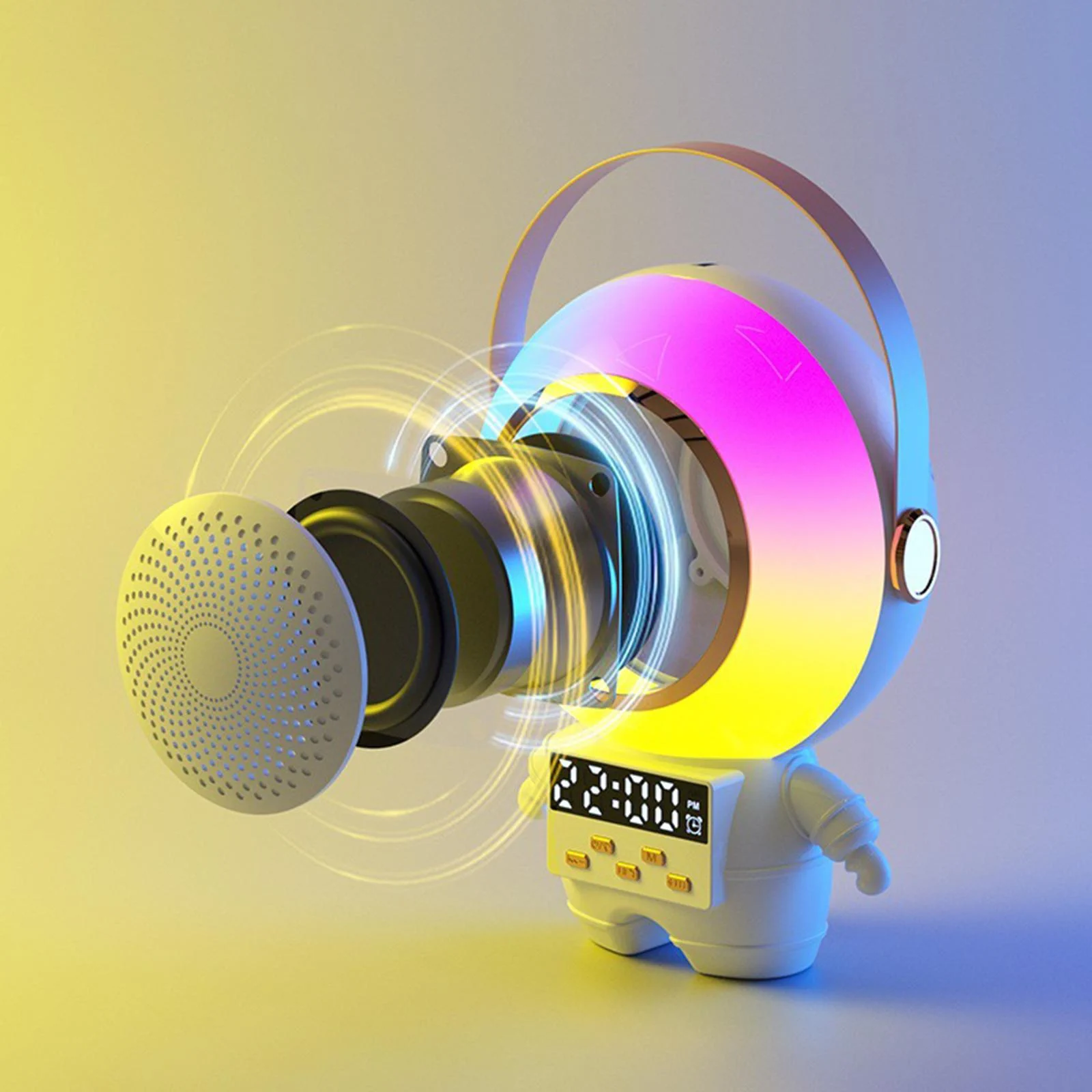 EXTRALINK KIDS ASTRO LED KARAOKE SPEAKER DUAL MICROPHONE WHITE