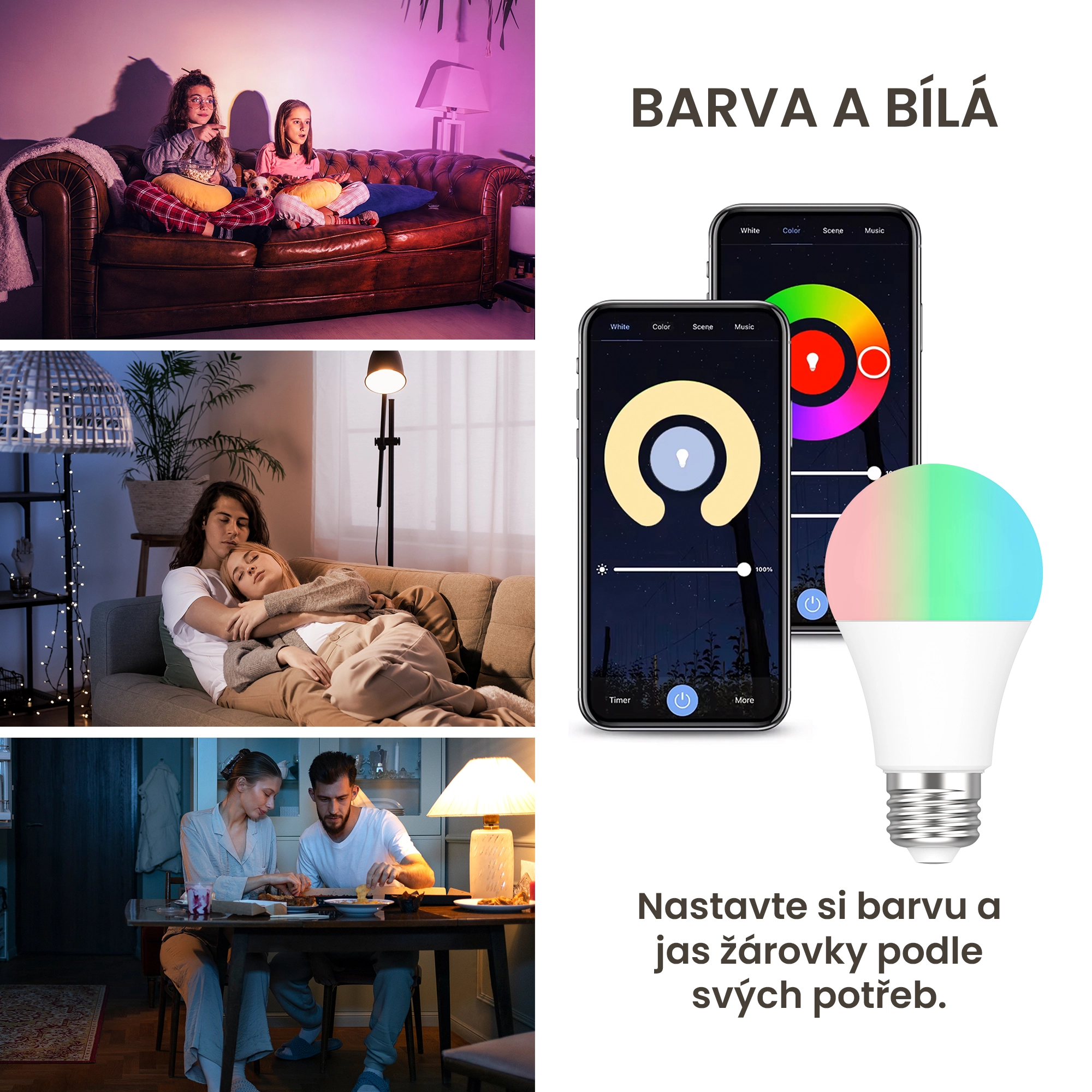 EXTRALINK SMARTLIFE LED ŽÁROVKA E27 A60 2700-6500K WIFI 220-240V