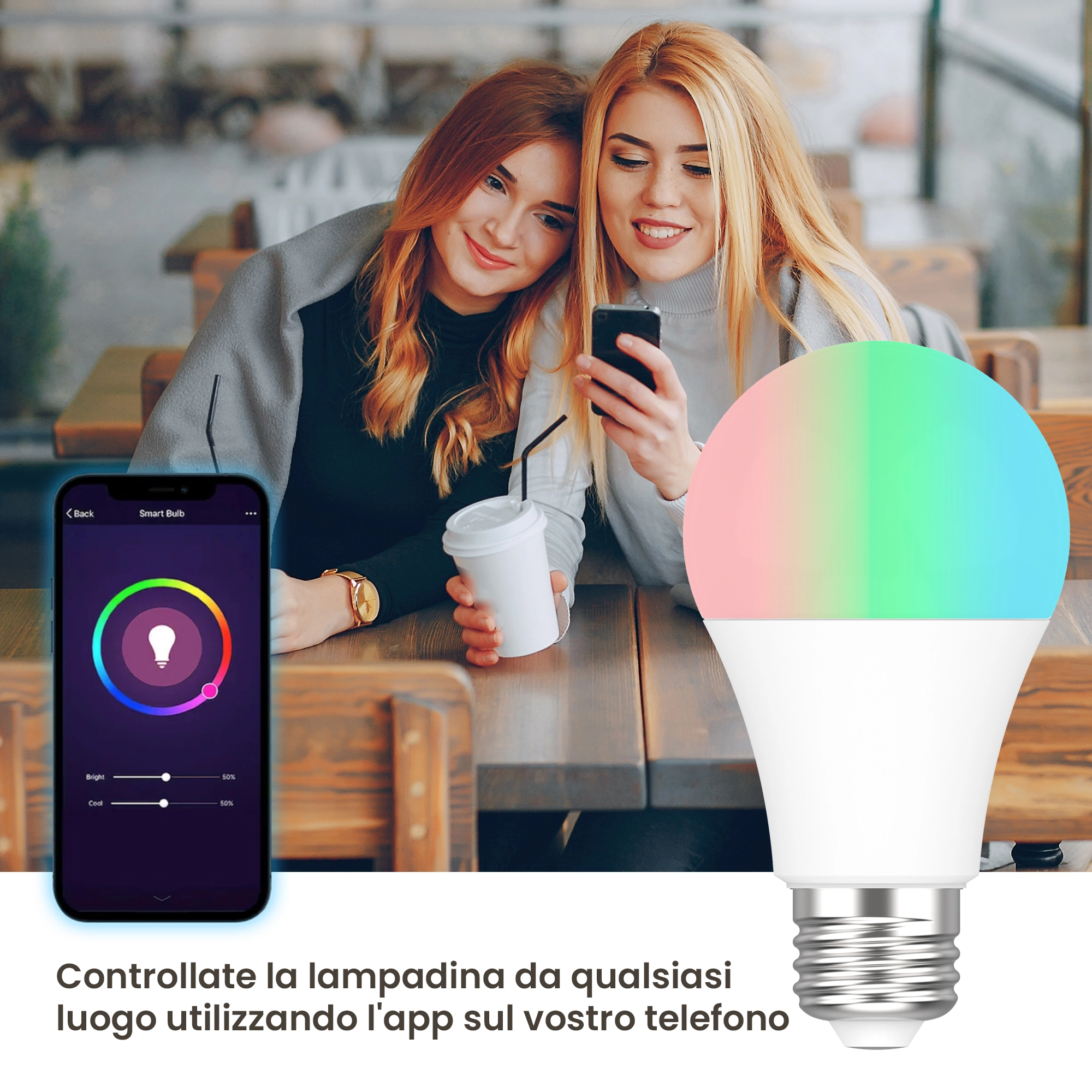 EXTRALINK SMARTLIFE LAMPADINA A LED E27 A60 2700-6500K WIFI 220-240V