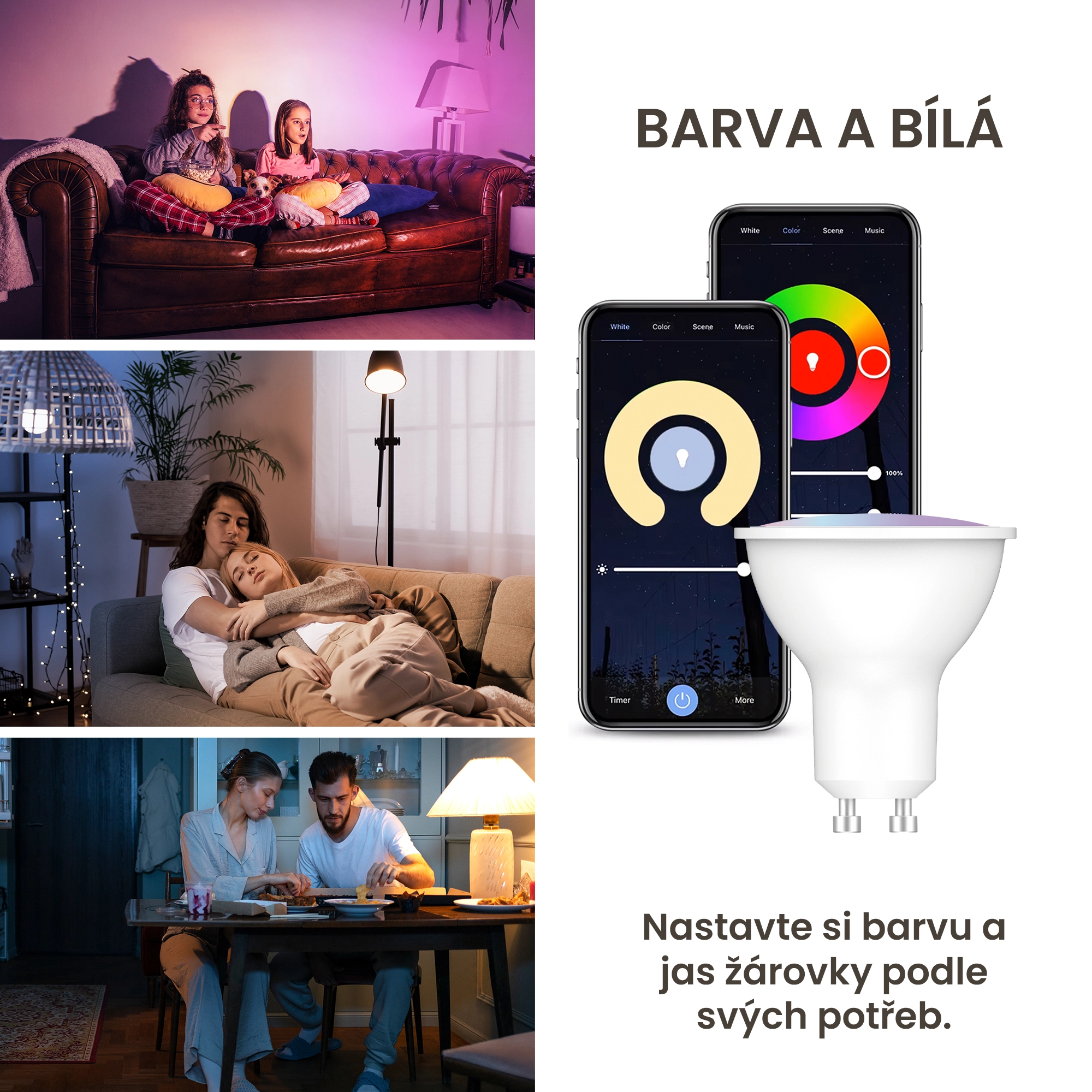 EXTRALINK SMARTLIFE LED ŽÁROVKA GU10 G10 2700-6500K WIFI 220-240V