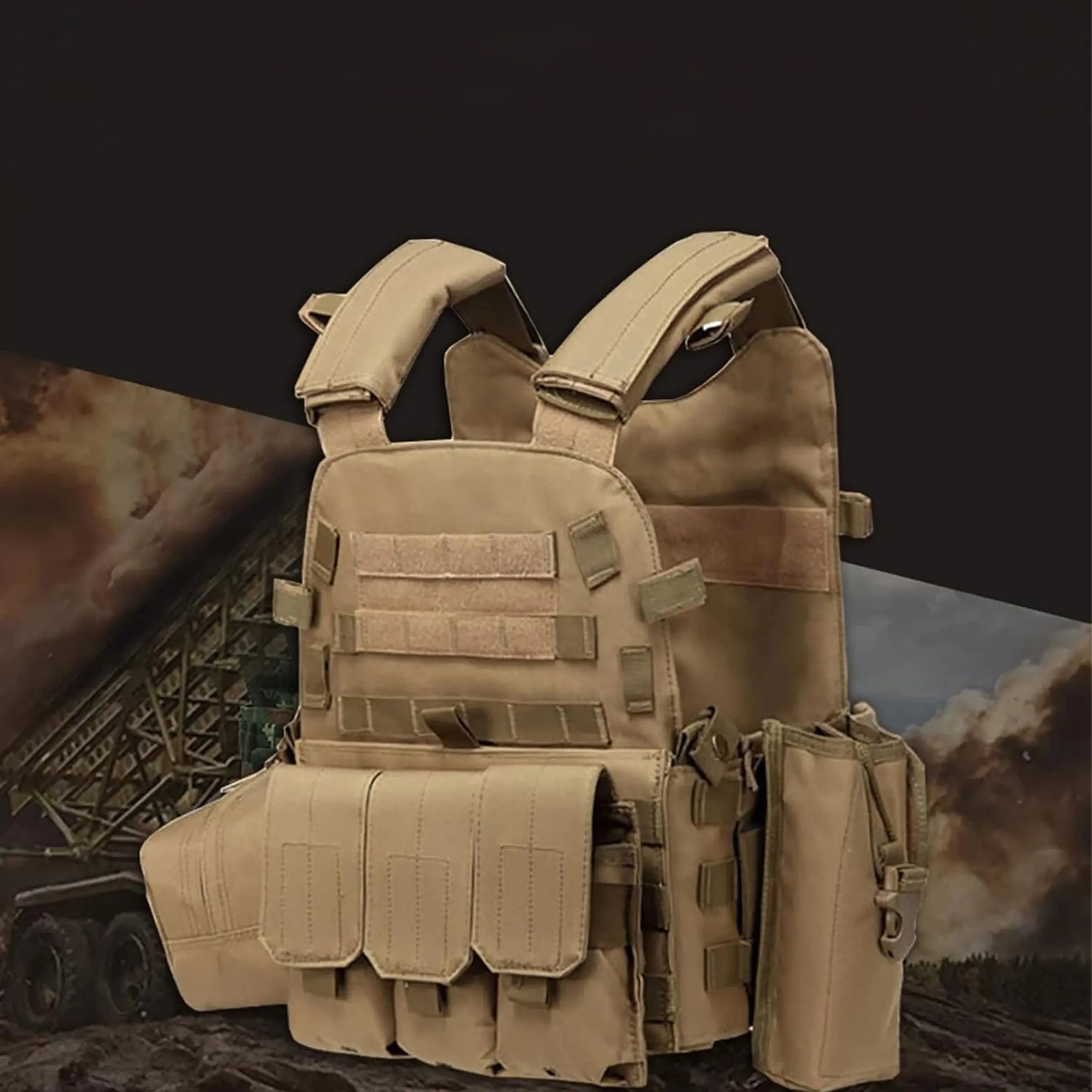 EXTRALINK MILITARY TACTICAL VEST MILITARY PROTECTIVE MOLLE ASG MIL-691