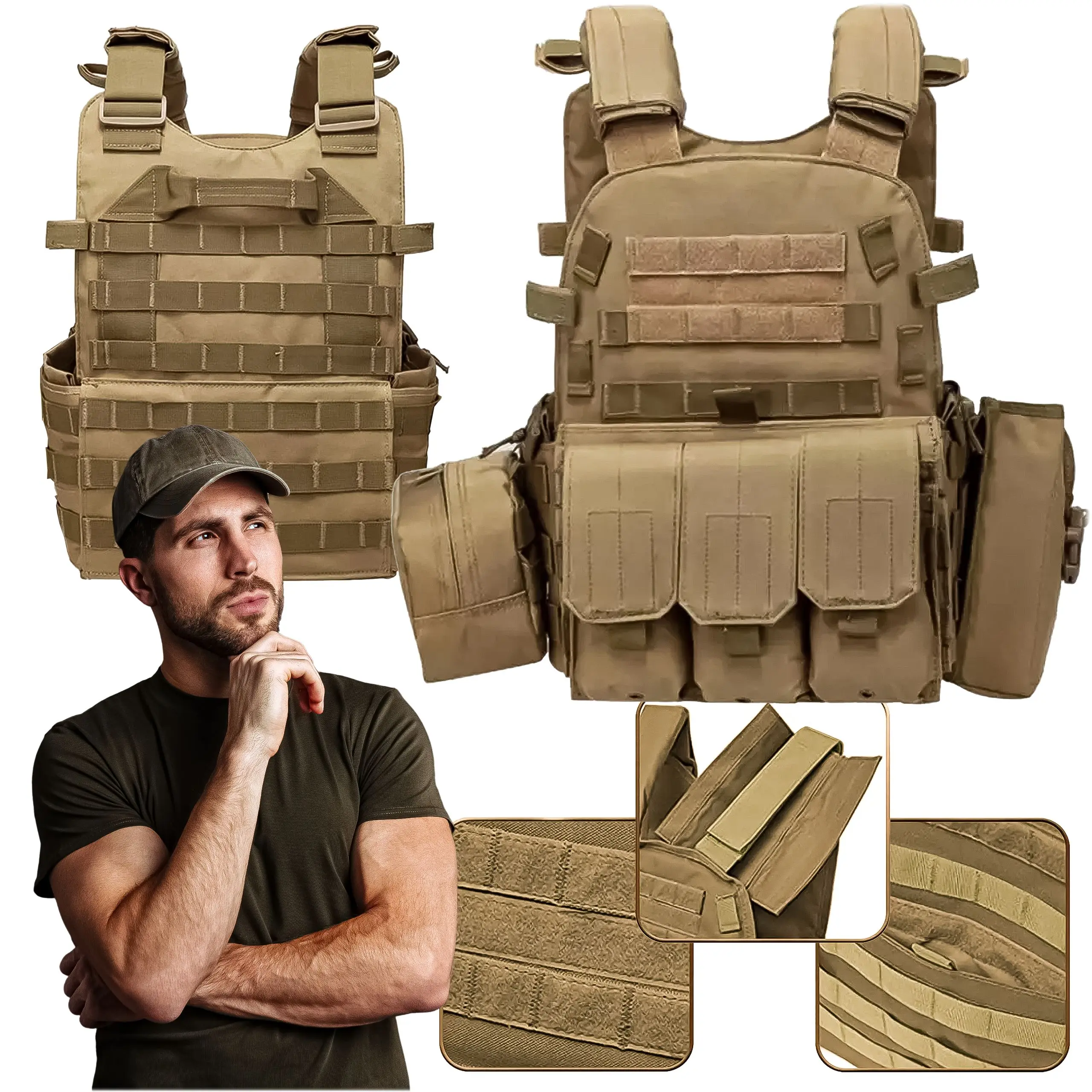 EXTRALINK MILITARY TACTICAL VEST MILITARY PROTECTIVE MOLLE ASG MIL-691