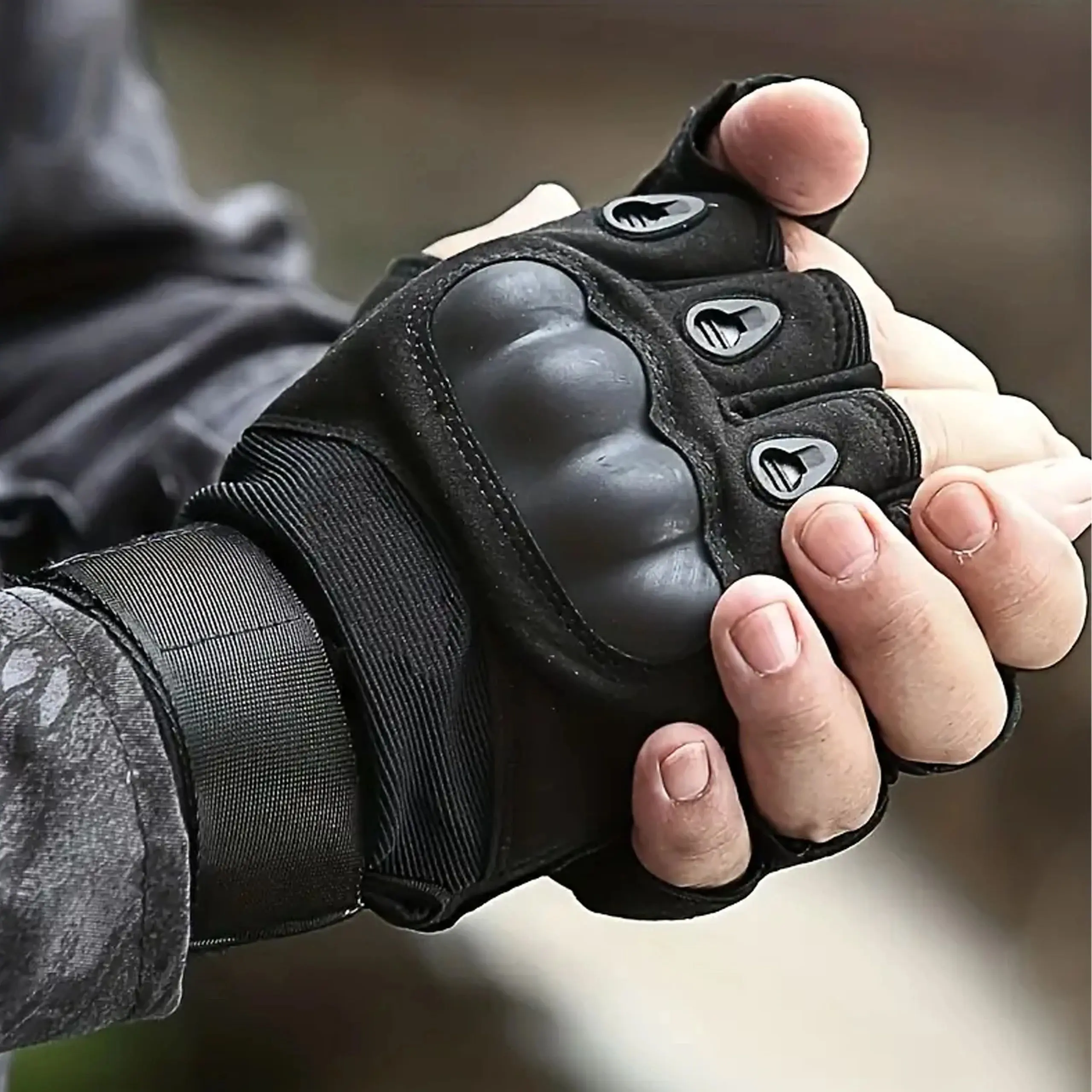 EXTRALINK MILITARY RĘKAWICE TAKTYCZNE BOJOWE SURVIVAL BEZ PALCÓW MILITARNE L MIL-693