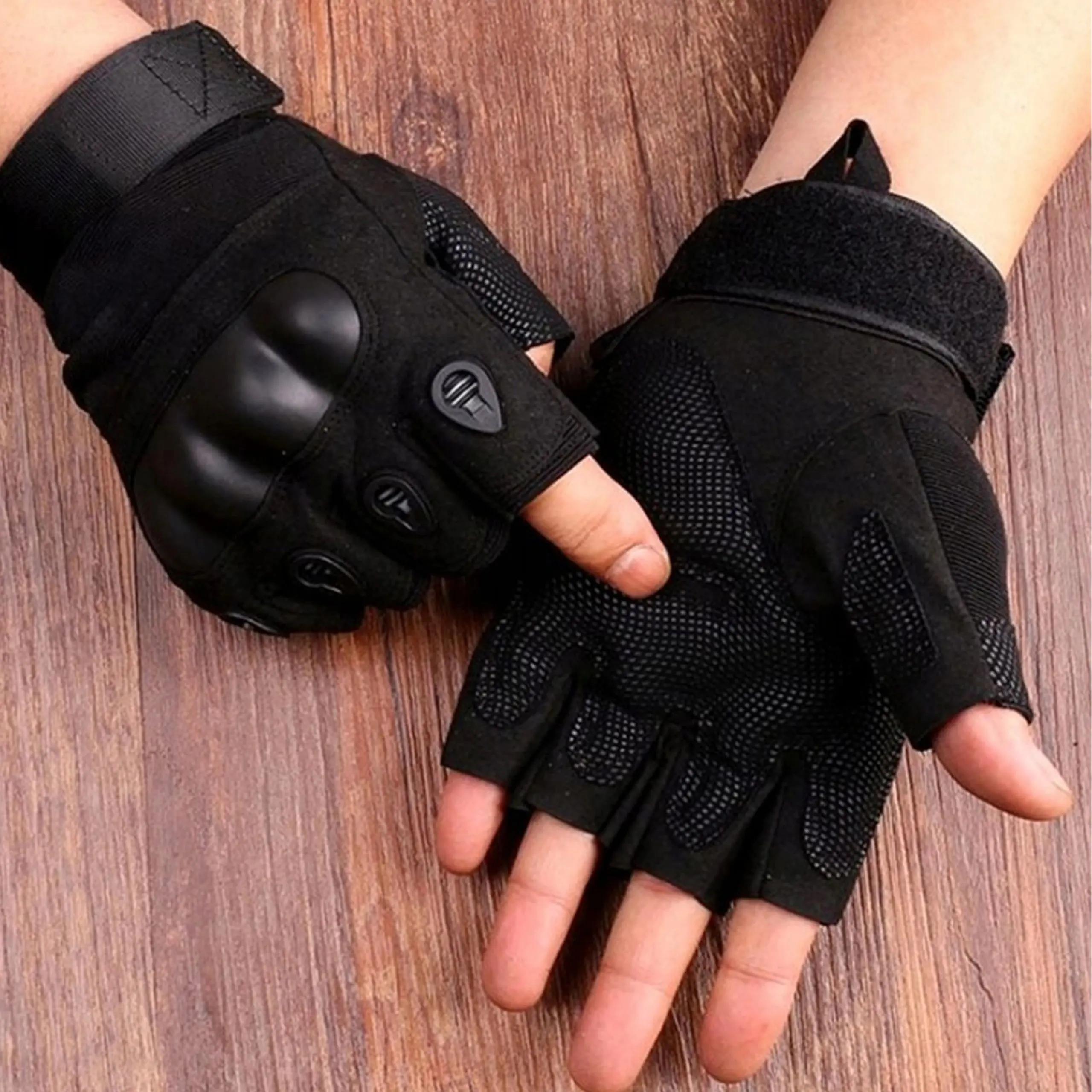 EXTRALINK MILITARY RĘKAWICE TAKTYCZNE BOJOWE SURVIVAL BEZ PALCÓW MILITARNE L MIL-693