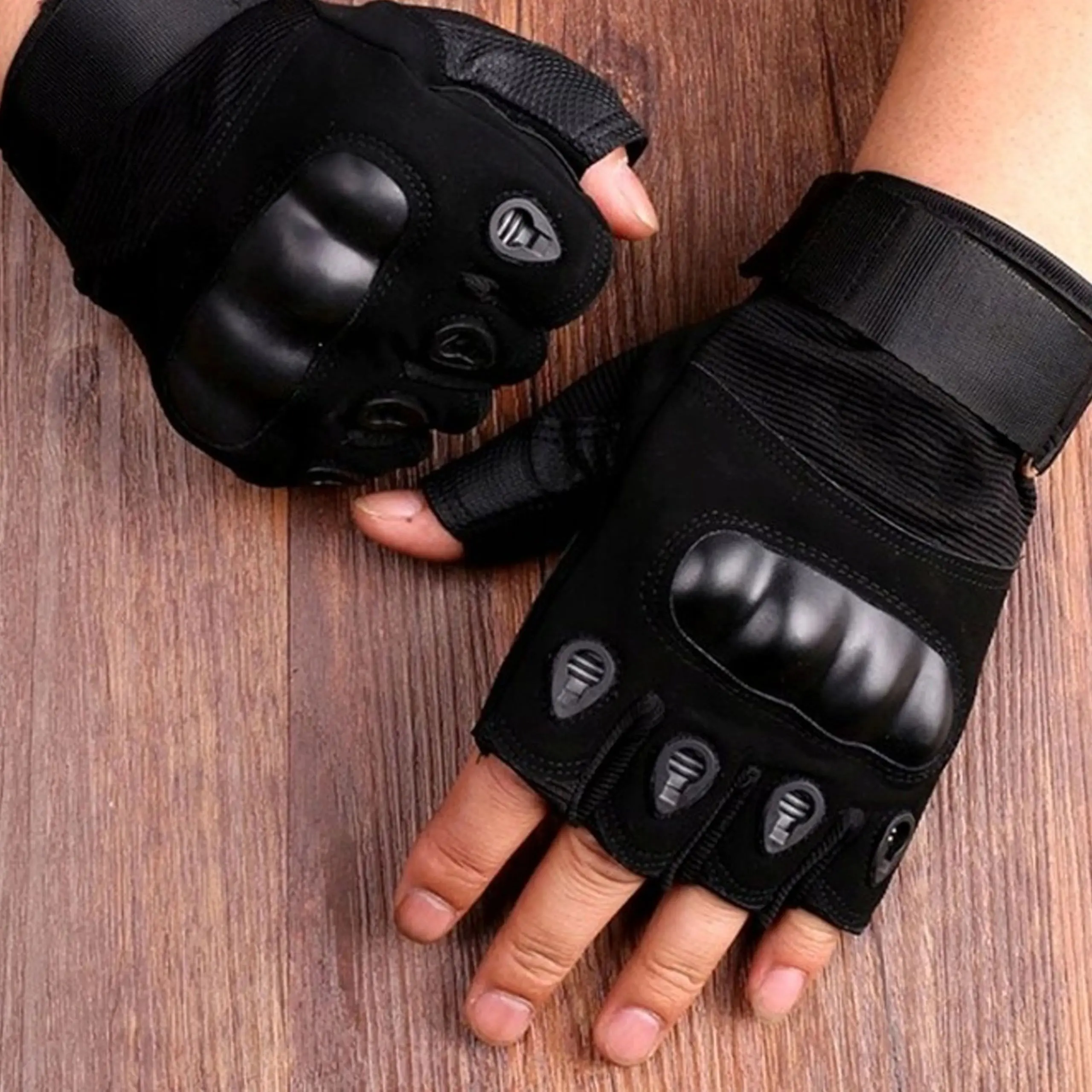 EXTRALINK MILITARY RĘKAWICE TAKTYCZNE BOJOWE SURVIVAL BEZ PALCÓW MILITARNE L MIL-693