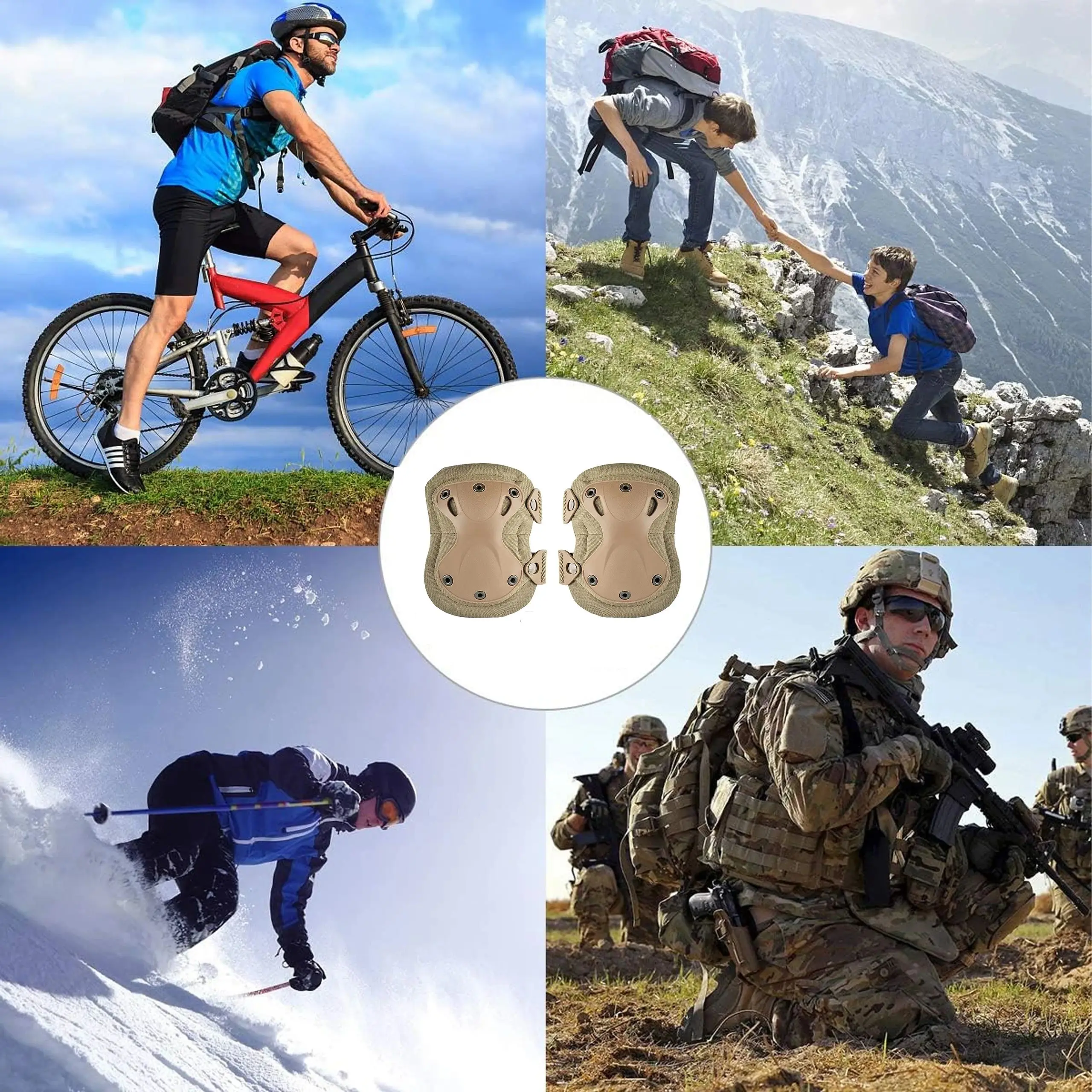 PROTECÇÕES MILITARES EXTRALINK PARA JOELHOS E COTOVELOS JOELHEIRAS TÁCTICAS ASG MIL-685