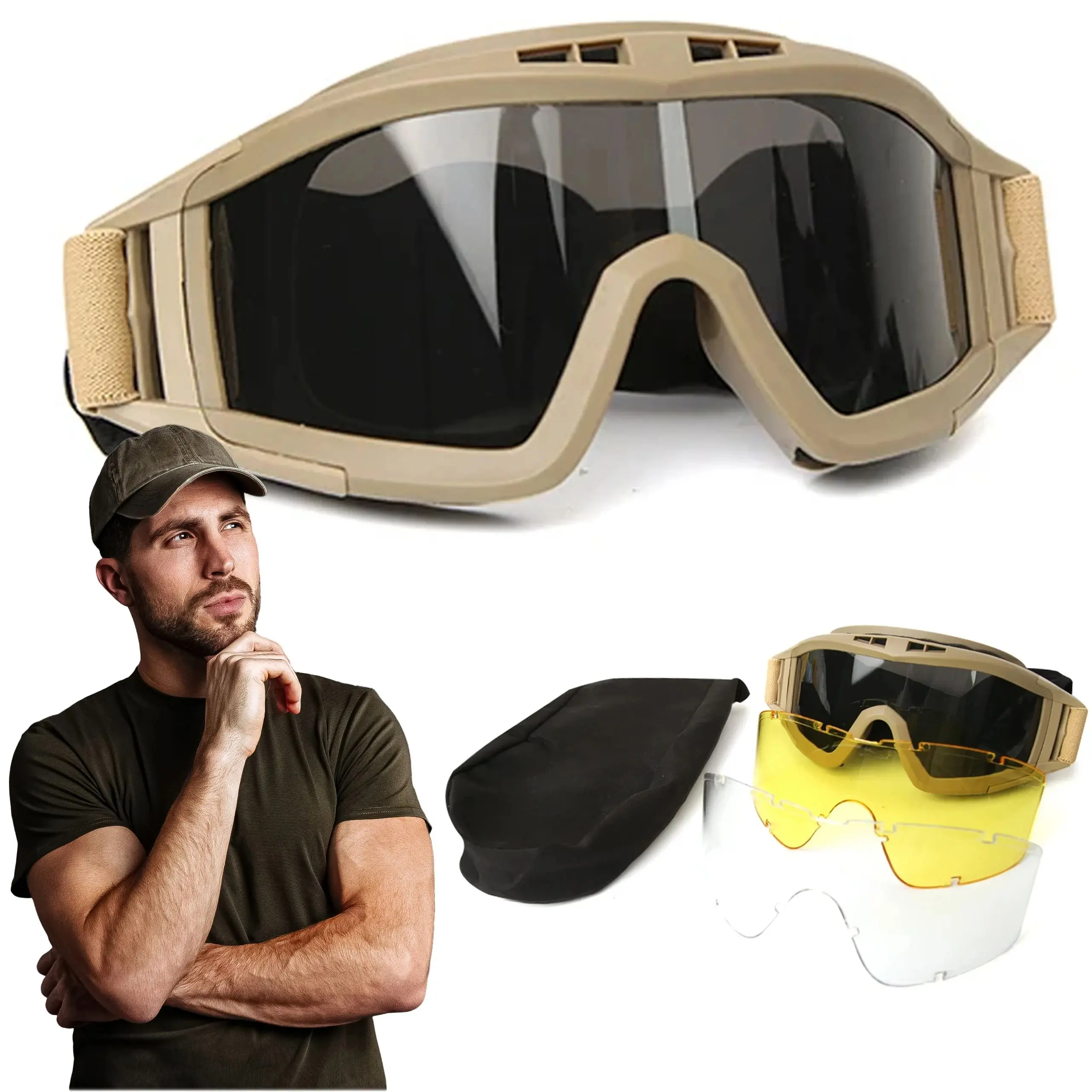 EXTRALINK MILITARY OKULARY TAKTYCZNE GOGLE WOJSKOWE OCHRONNE ASG STRZELECKIE AIRSOFT MIL-678